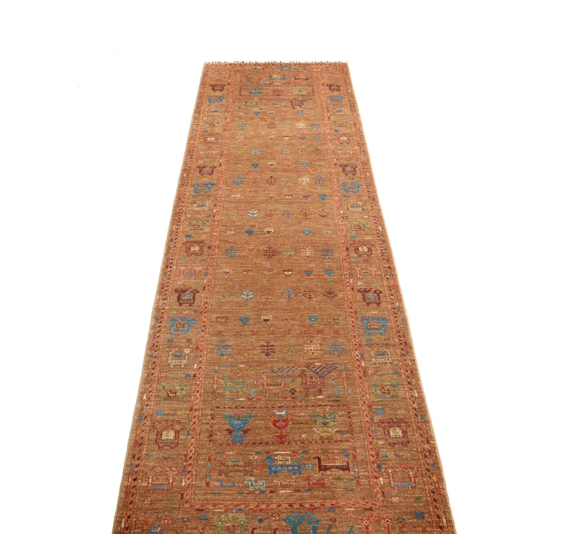 Handgeknüpfter Samarkand Orientteppich, 84 × 289 cm, Wolle