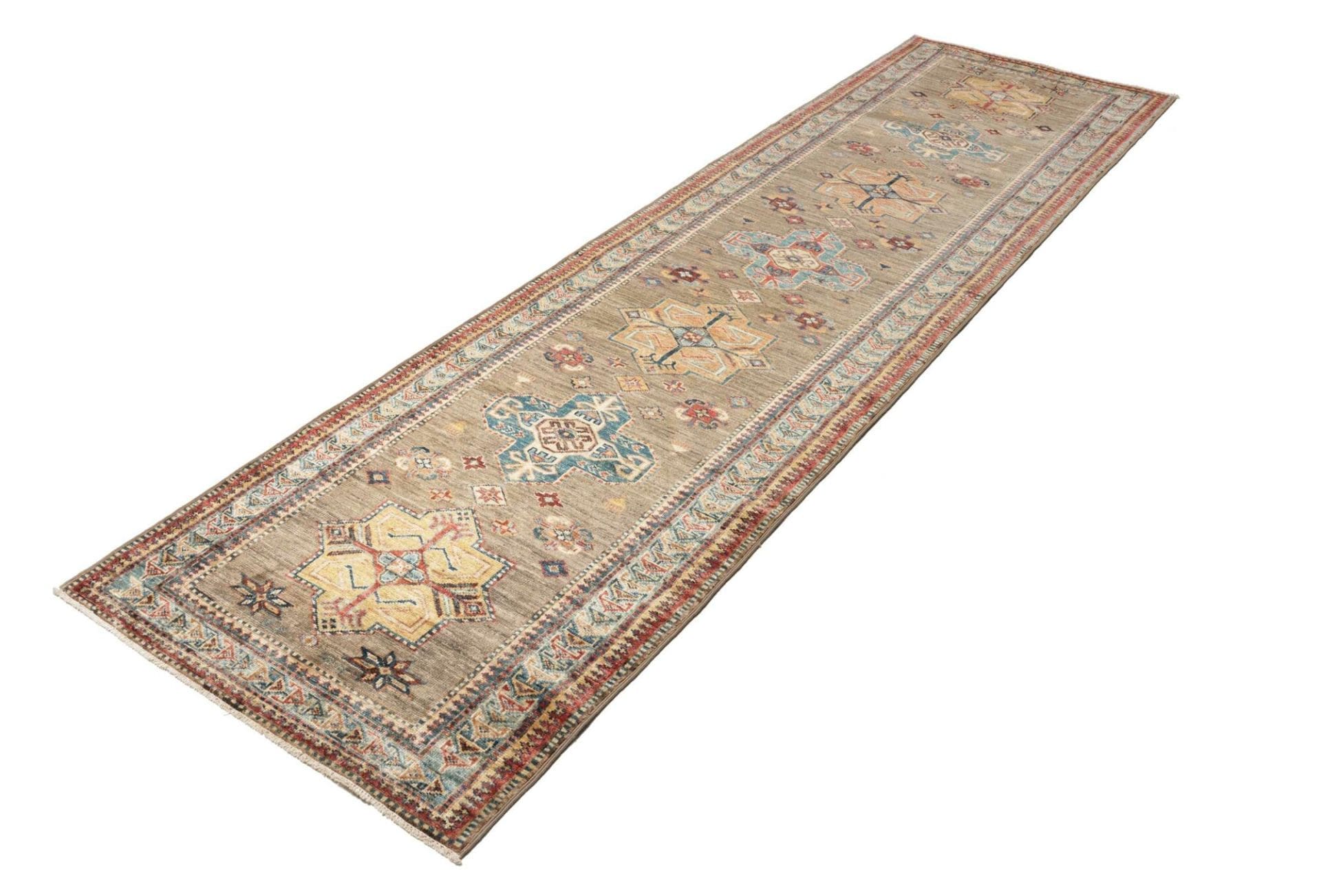 Kazak Orientteppich 80 × 294 cm aus Wolle, handgeknüpft
