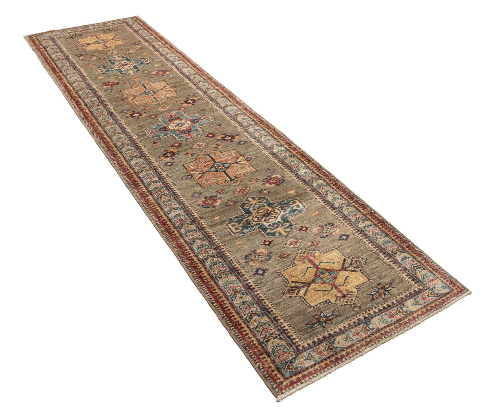 Kazak Orientteppich 80 × 294 cm aus Wolle, handgeknüpft