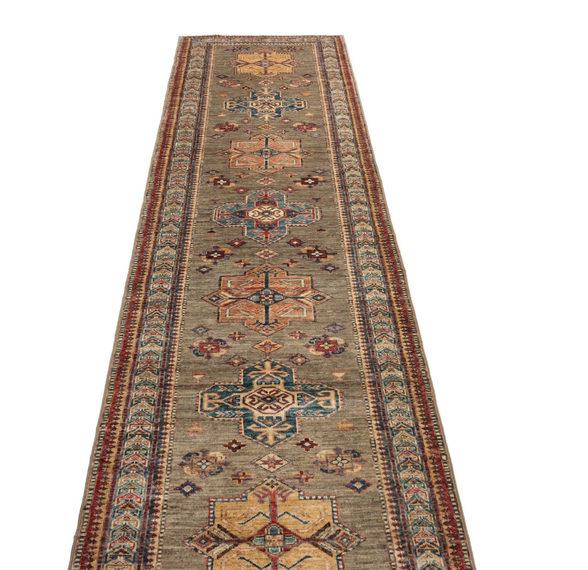 Kazak Orientteppich 80 × 294 cm aus Wolle, handgeknüpft