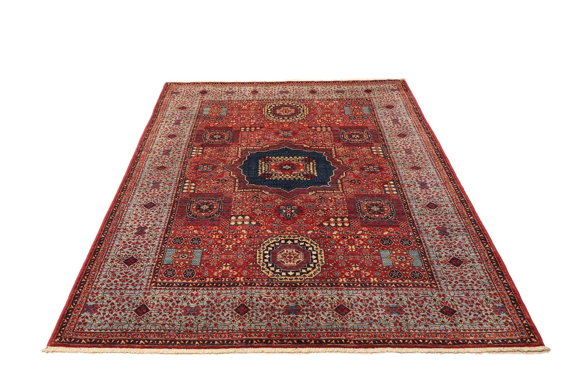 Handgeknüpfter Mamluk Orientteppich 201 × 146 cm