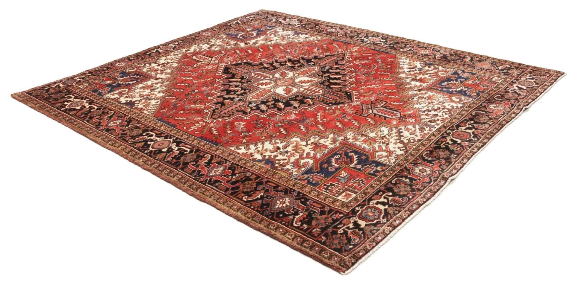 Heriz Perserteppich 243 × 275 cm aus Wolle, handgeknüpft