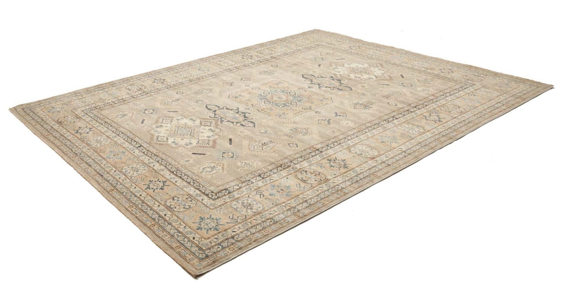 kazak-teppich-253-x-301-cm-geometrisches-muster-handgeknupft-1 Handgeknüpfter Kazak Orientteppich 253 × 301 cm
