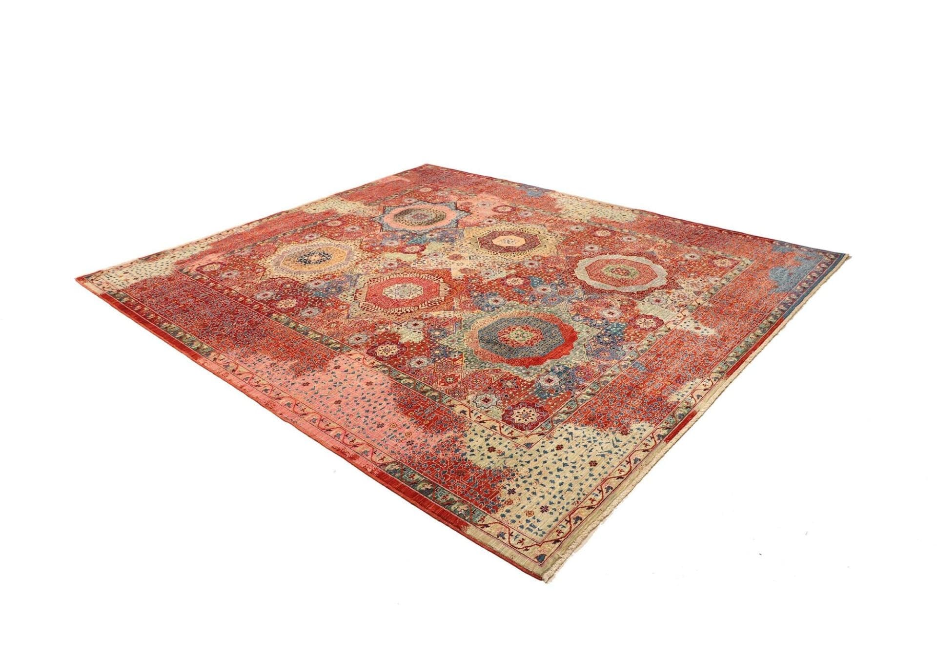 Handgeknüpfter Mamluk Orientteppich, 256 × 287 cm, Wolle