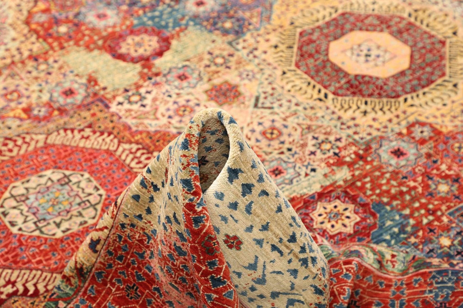 Handgeknüpfter Mamluk Orientteppich, 256 × 287 cm, Wolle