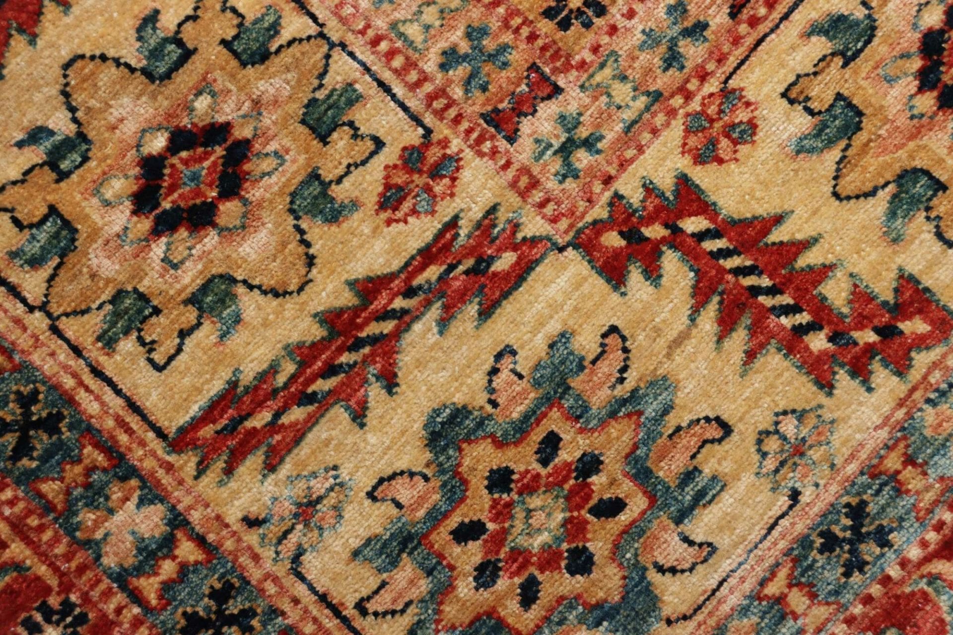 kazak-teppich-254-x-303-cm-geometrisches-muster-handgeknupft-5 Handgeknüpfter Kazak Orientteppich 254 × 303 cm