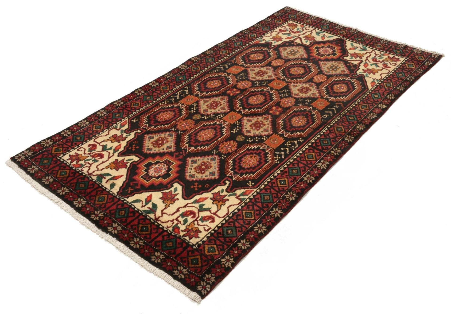 orientteppich-107-x-194cm-aus-schurwolle-handgeknupft-nain-muster-1 Handgeknüpfter Nain Perserteppich 107 × 194 cm