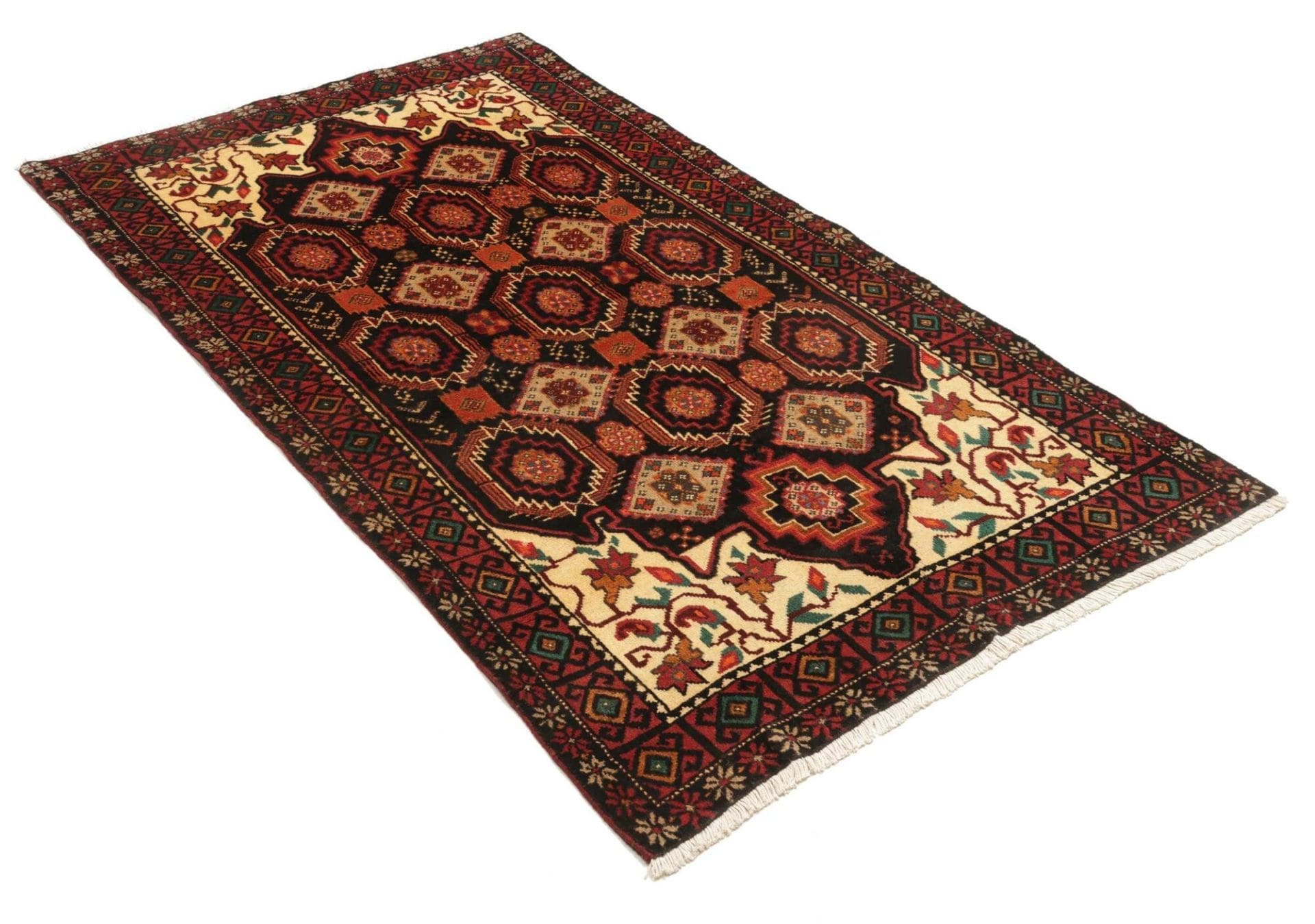 orientteppich-107-x-194cm-aus-schurwolle-handgeknupft-nain-muster-2 Handgeknüpfter Nain Perserteppich 107 × 194 cm