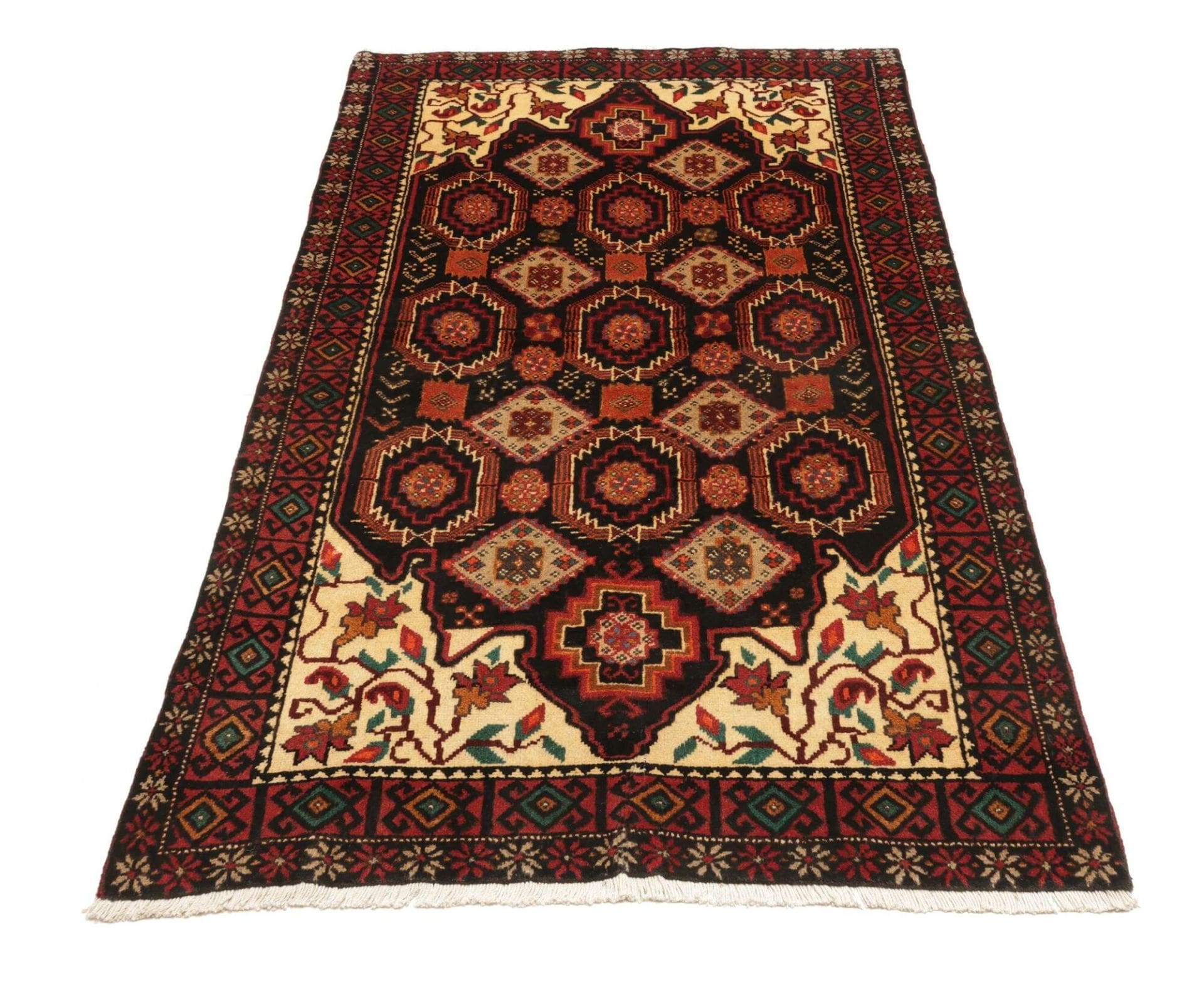 orientteppich-107-x-194cm-aus-schurwolle-handgeknupft-nain-muster-3 Handgeknüpfter Nain Perserteppich 107 × 194 cm