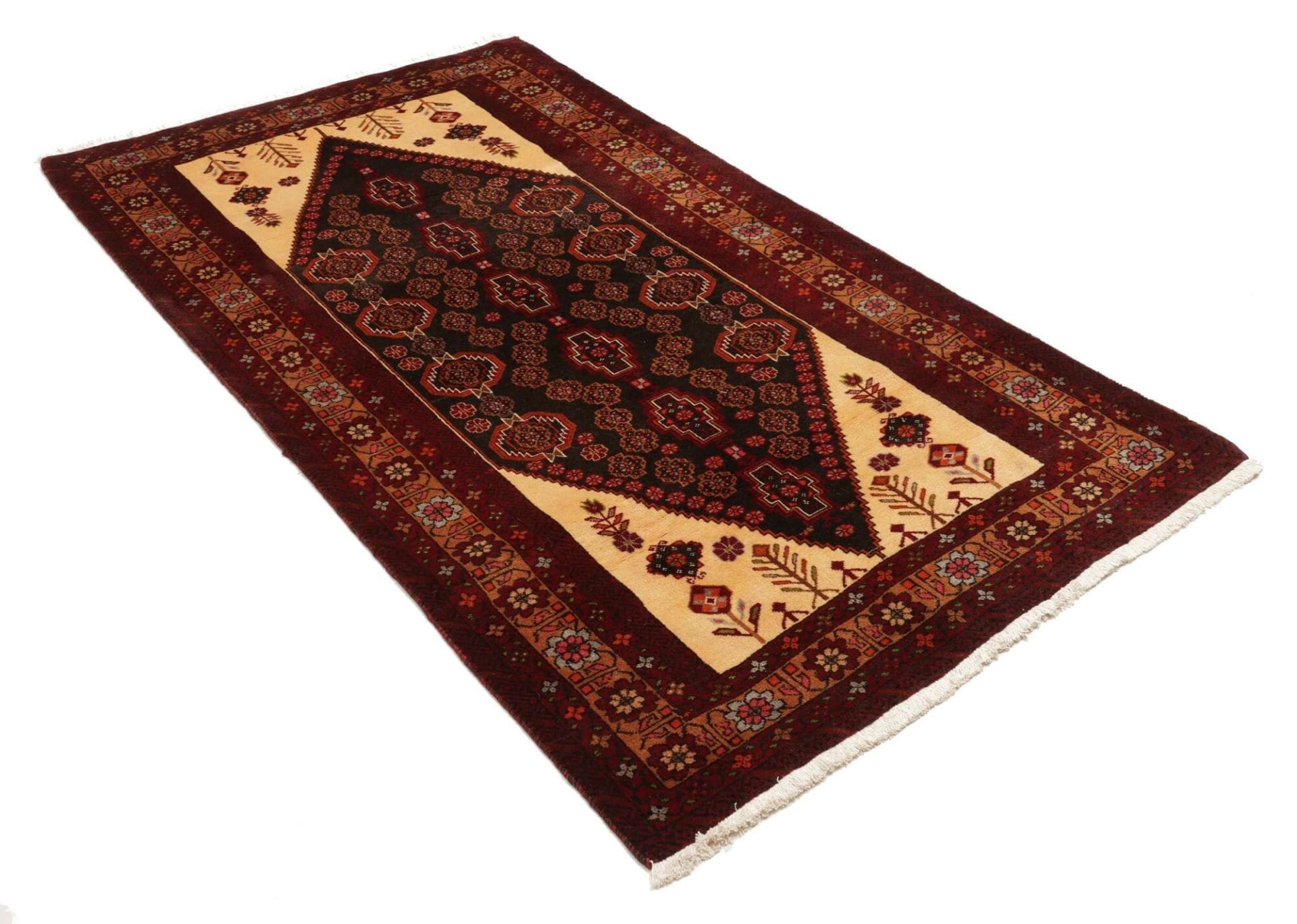 perserteppich-108-x-198cm-aus-schurwolle-handgeknupft-nain-muster-2 Handgeknüpfter Nain Perserteppich 108 × 198 cm