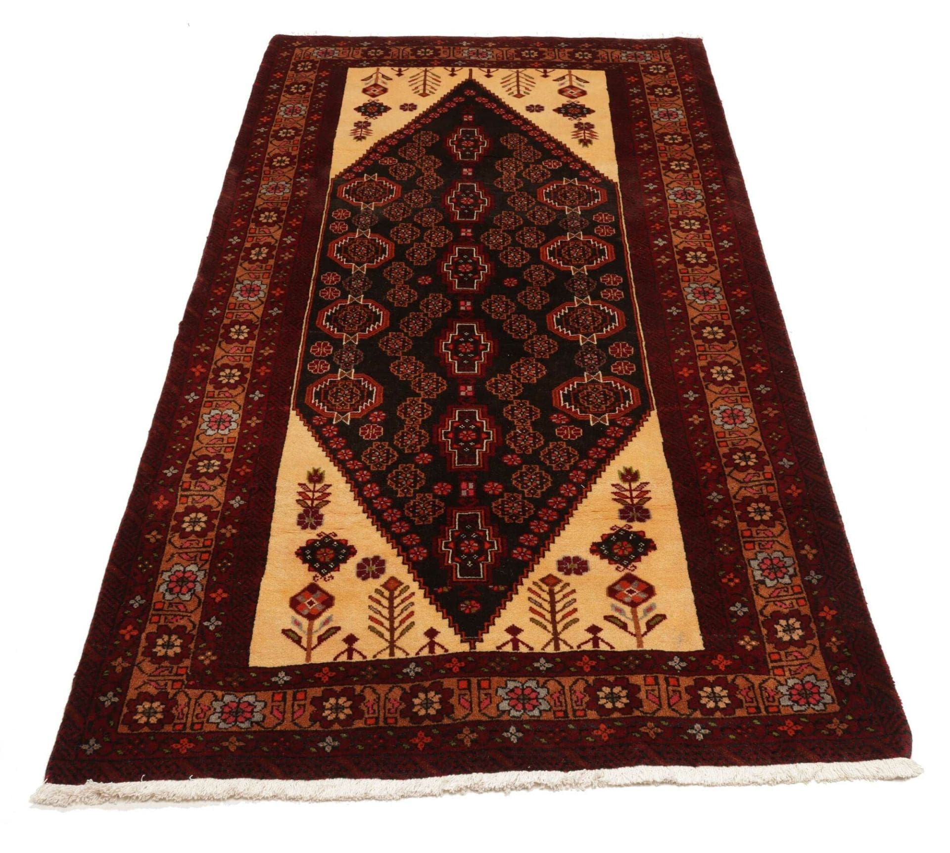 perserteppich-108-x-198cm-aus-schurwolle-handgeknupft-nain-muster-3 Handgeknüpfter Nain Perserteppich 108 × 198 cm