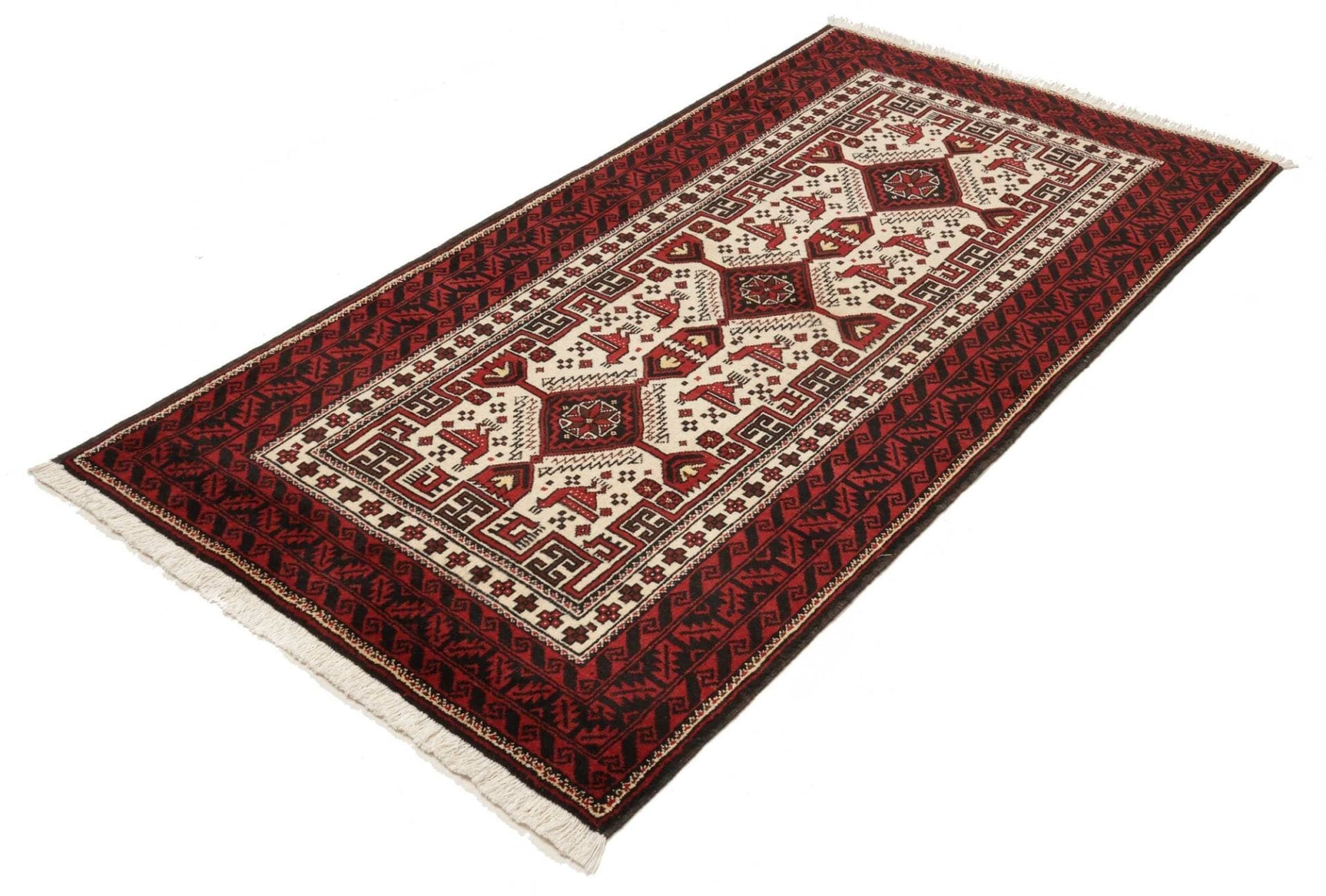 Handgeknüpfter Perserteppich, 103 × 187 cm, Wolle