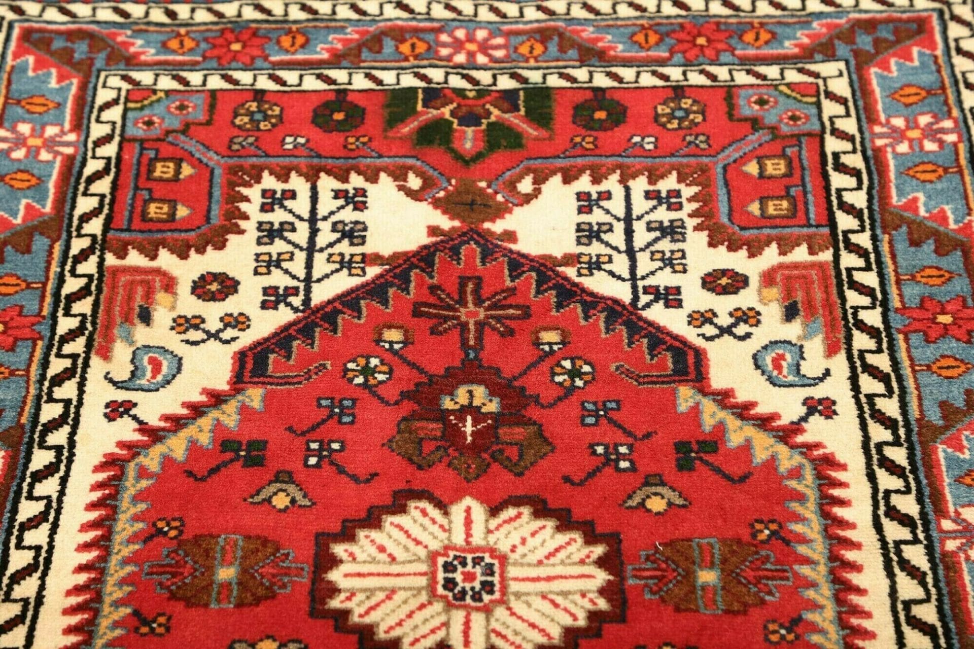 Handgeknüpfter Hamadan Herati Perserteppich, 89 × 125 cm, Wolle