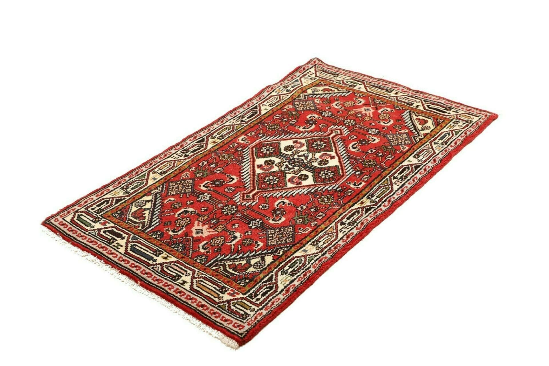 Handgeknüpfter Hamadan Herati Perserteppich 81 × 134 cm