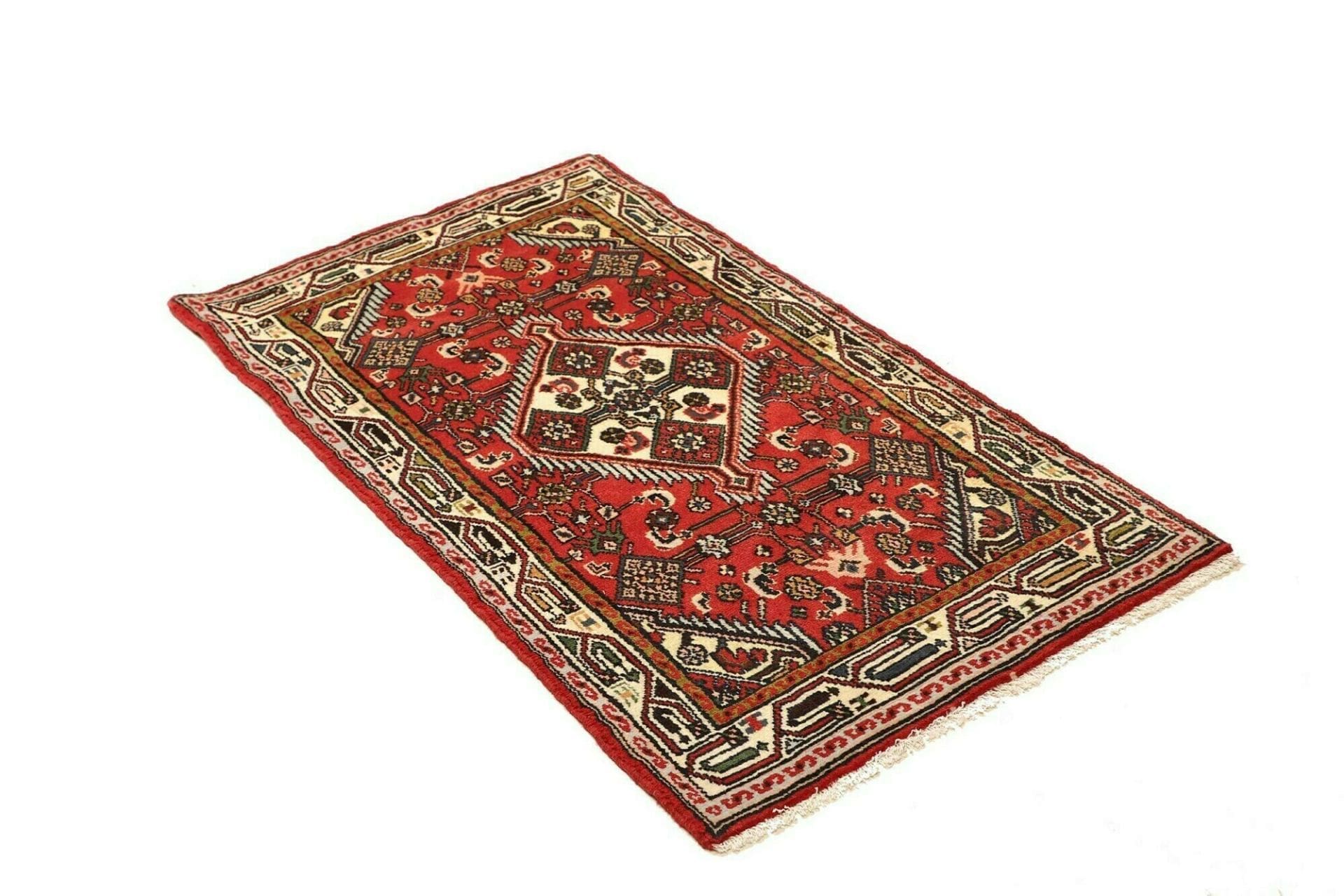 Handgeknüpfter Hamadan Herati Perserteppich 81 × 134 cm