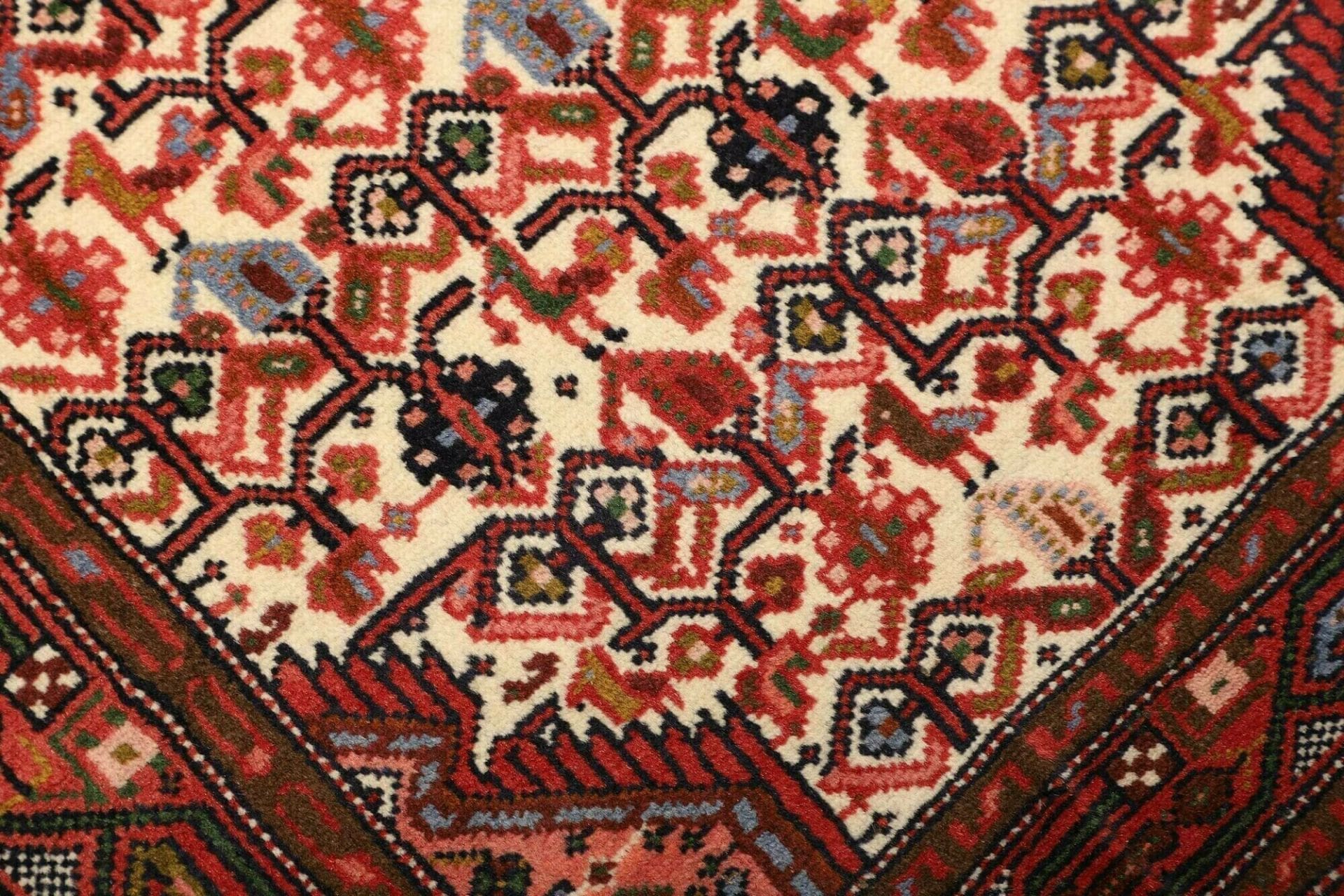 Hamadan Herati Perserteppich 75 × 132 cm aus Wolle, handgeknüpft