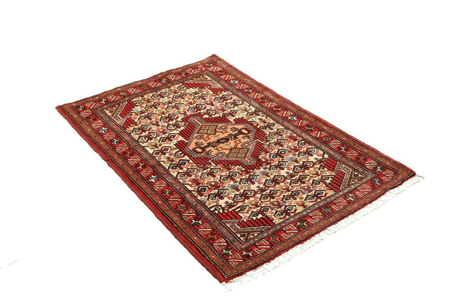 hamadan-teppich-86-x-123cm-handgeknupft-schurwolle-geometrisch-2 Handgeknüpfter Hamadan Perserteppich, 86 × 123 cm, Wolle