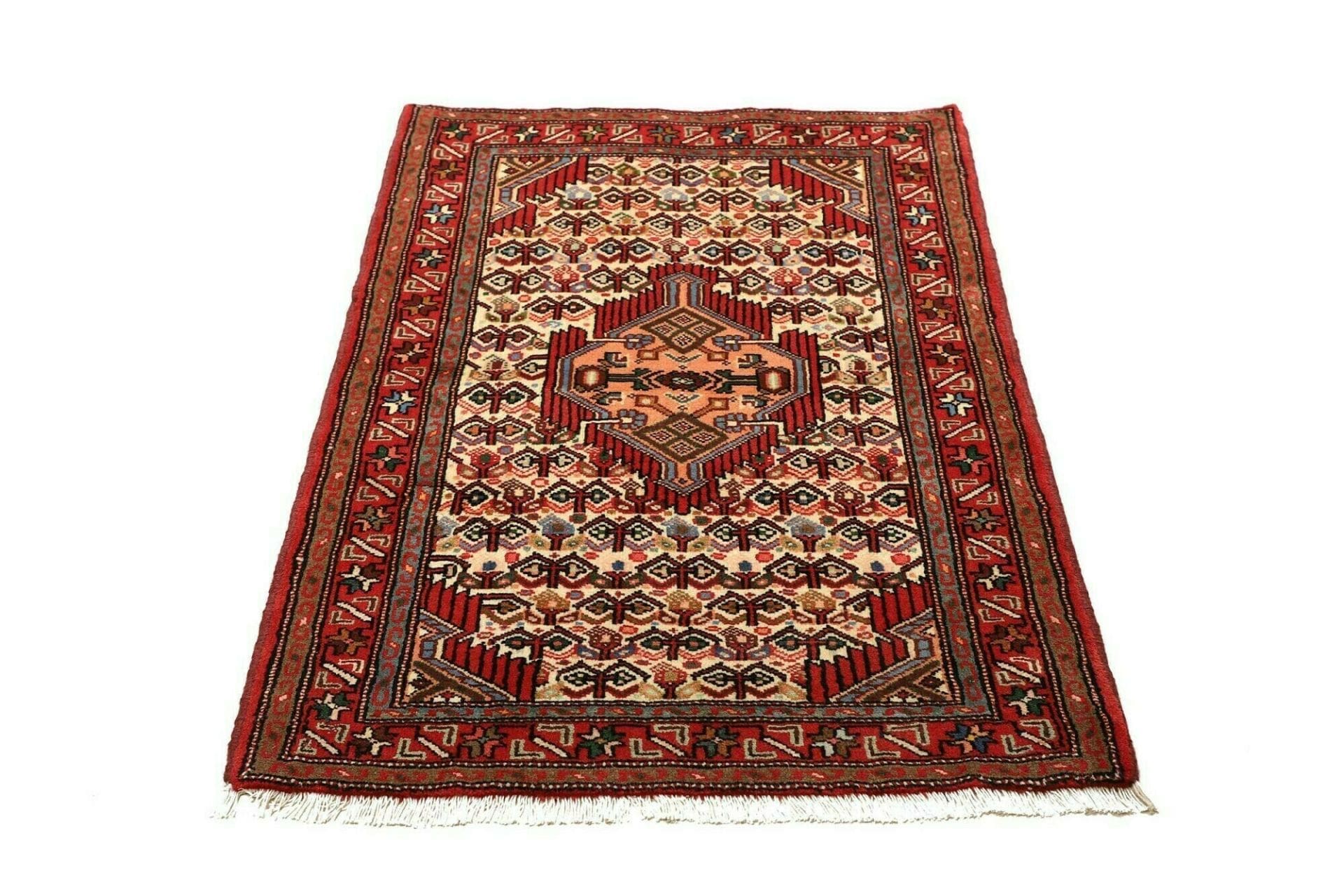 hamadan-teppich-86-x-123cm-handgeknupft-schurwolle-geometrisch-3 Handgeknüpfter Hamadan Perserteppich, 86 × 123 cm, Wolle