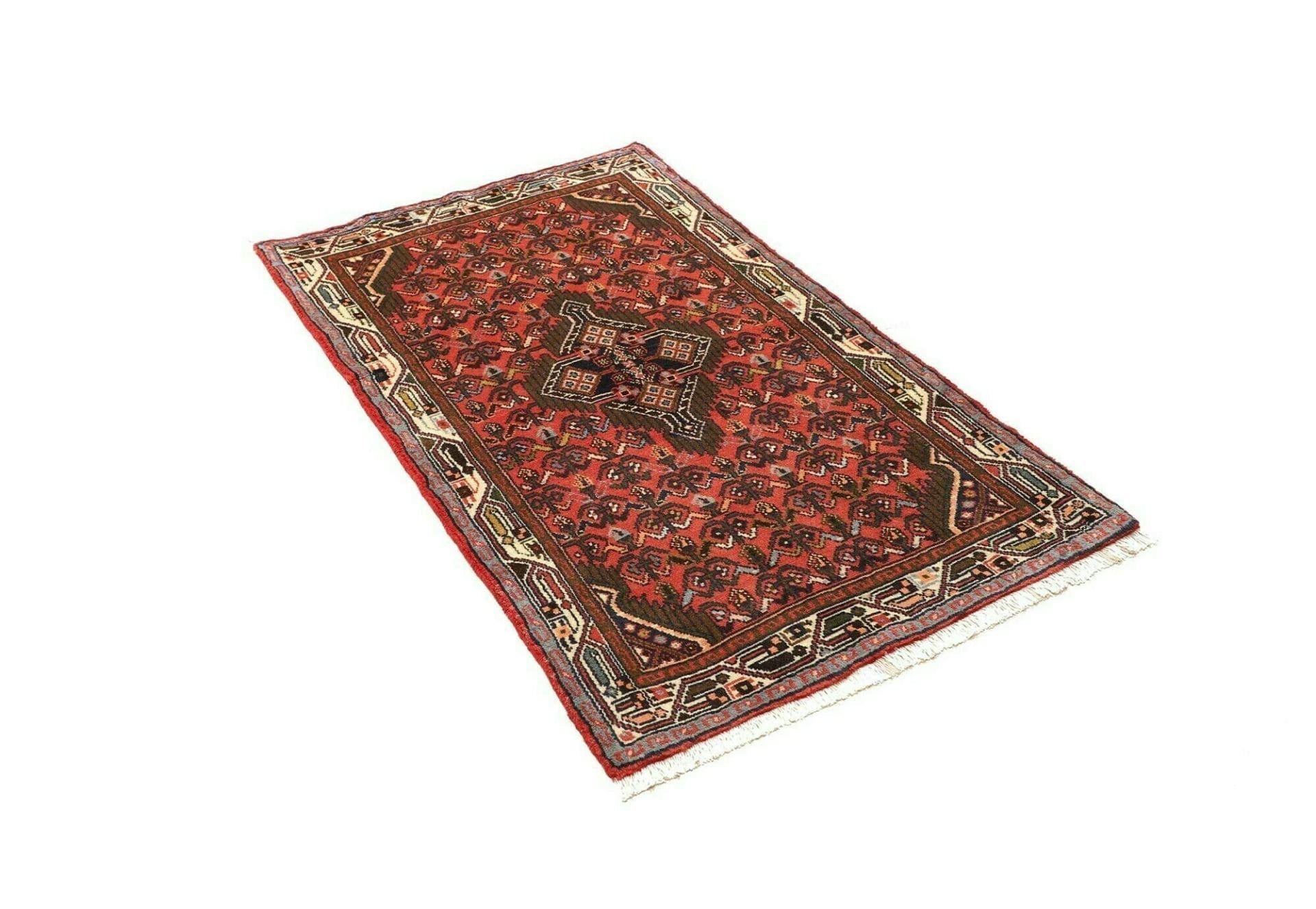 hamadan-teppich-83-x-130cm-schurwolle-herati-muster-handgeknupft-2 Handgeknüpfter Hamadan Herati Perserteppich, 83 × 130 cm, Wolle