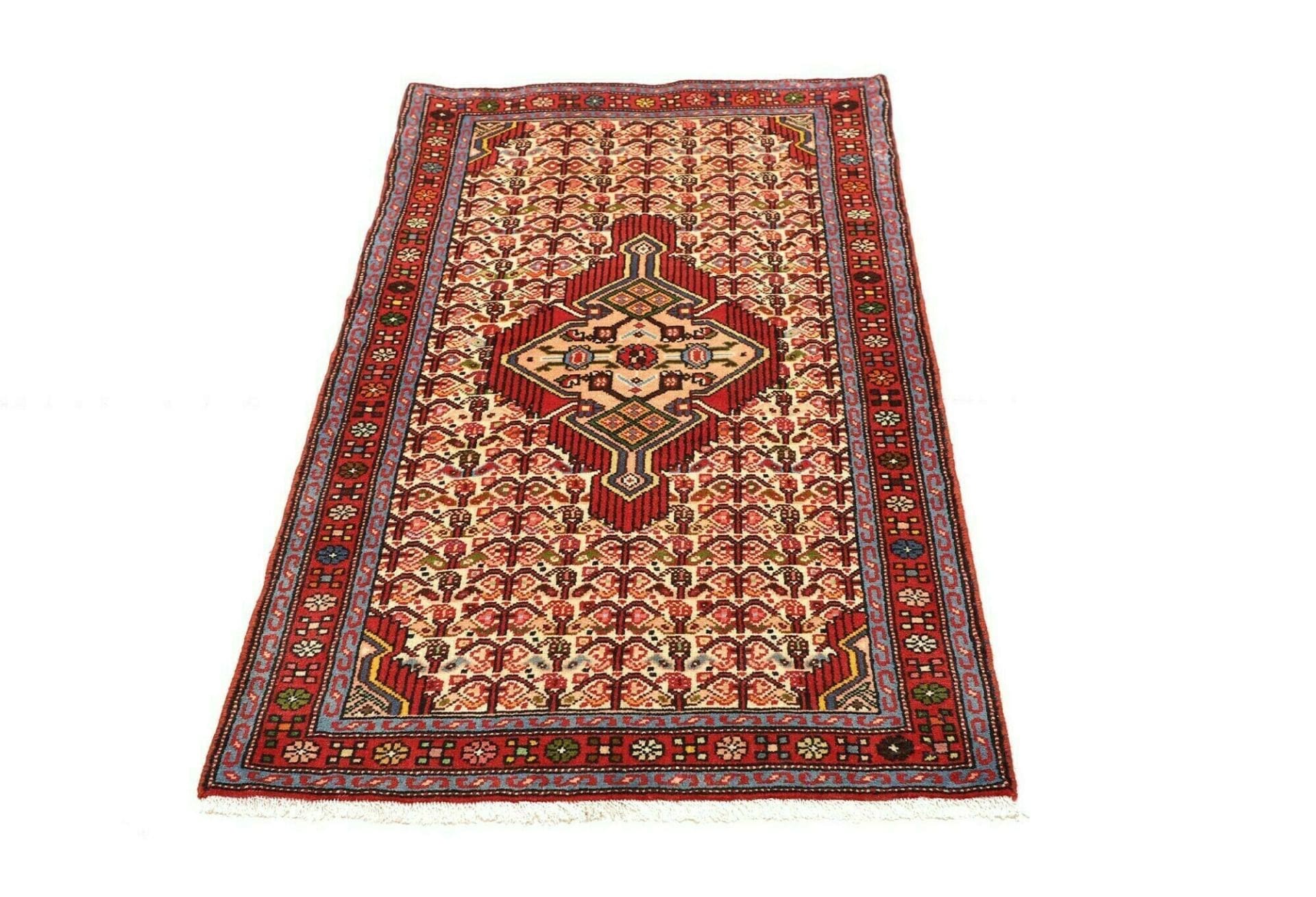hamadan-teppich-80-x-132-cm-herati-muster-schurwolle-handgeknupft-3 Handgeknüpfter Hamadan Herati Perserteppich 80 × 132 cm