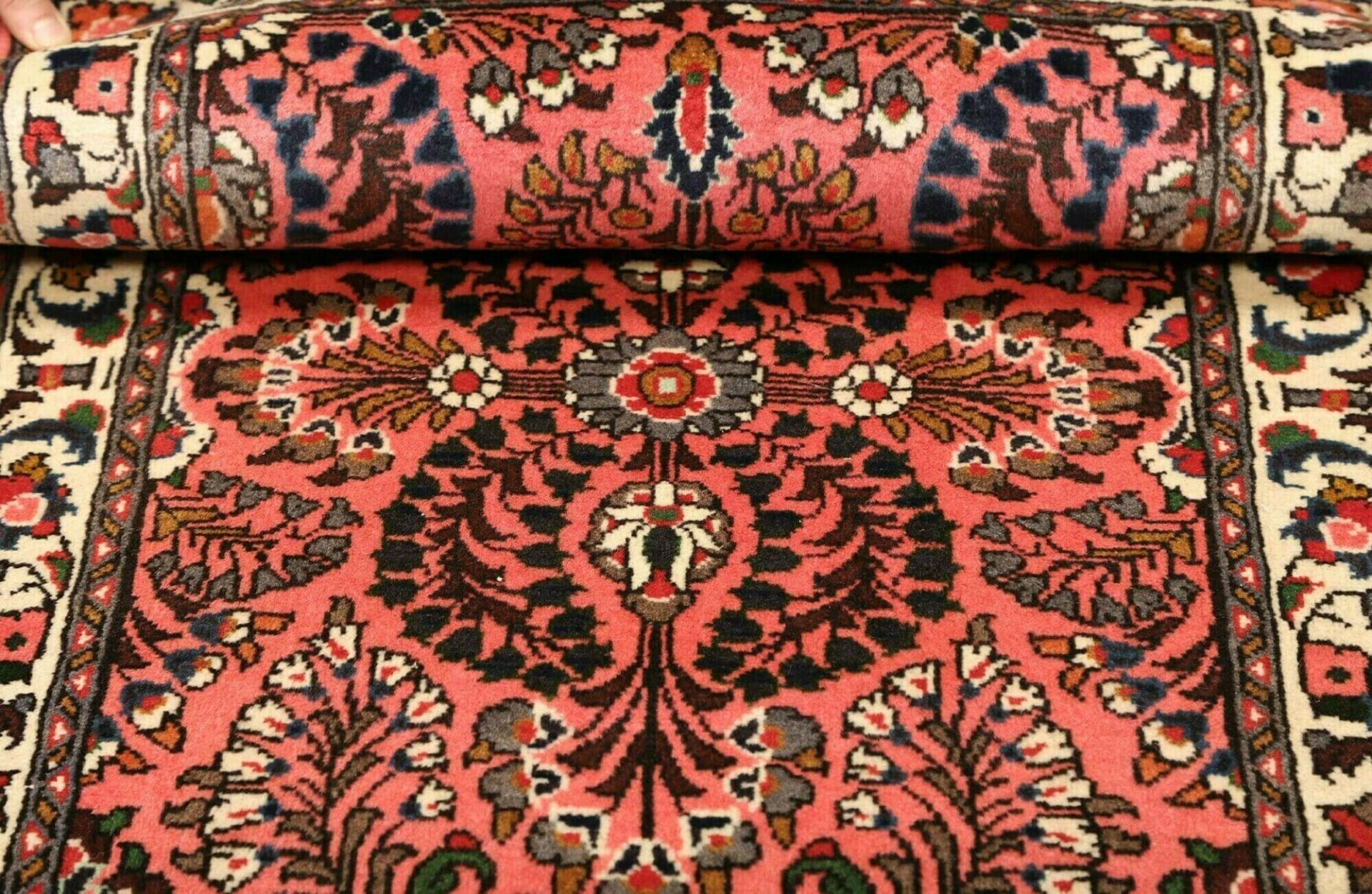 Handgeknüpfter Hamadan Perserteppich, 73 × 137 cm, Wolle