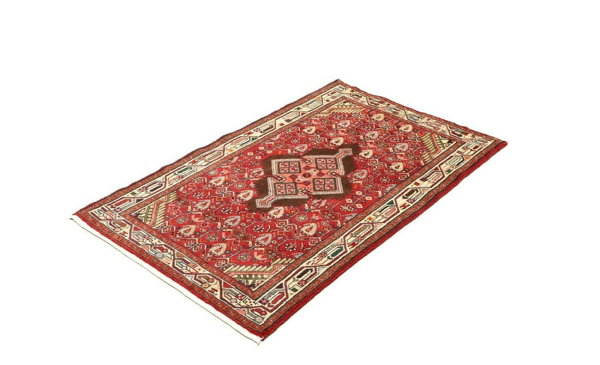 Handgeknüpfter Hamadan Herati Perserteppich, 83 × 129 cm, Wolle