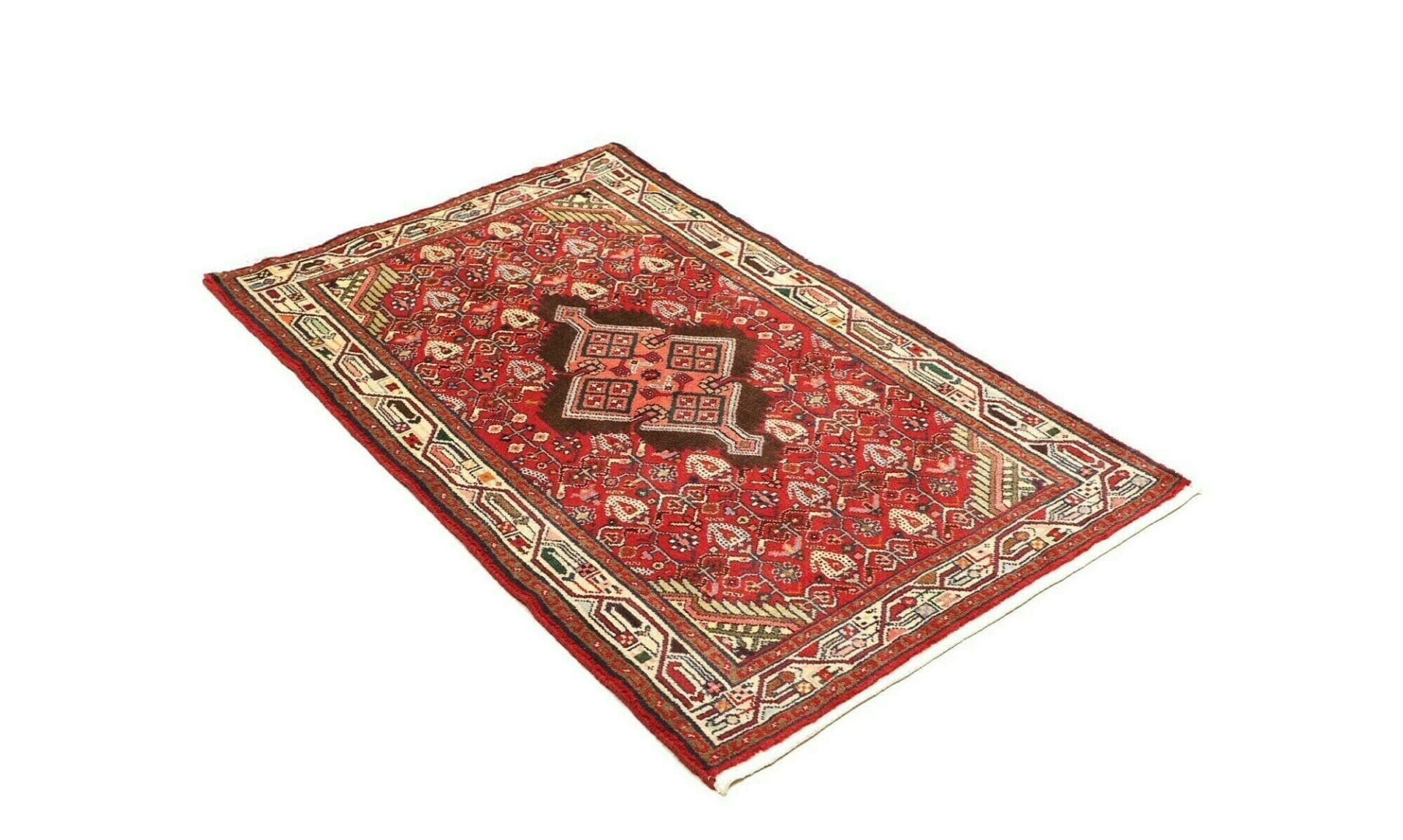 Handgeknüpfter Hamadan Herati Perserteppich, 83 × 129 cm, Wolle
