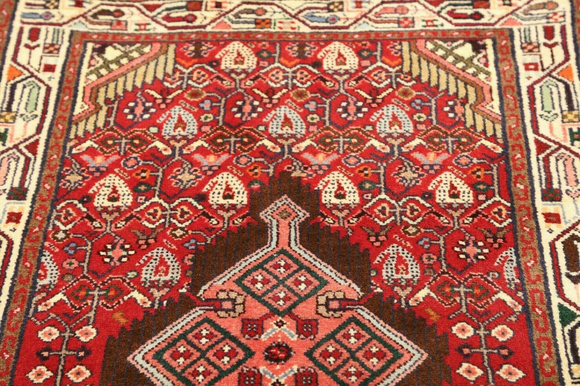 Handgeknüpfter Hamadan Herati Perserteppich, 83 × 129 cm, Wolle