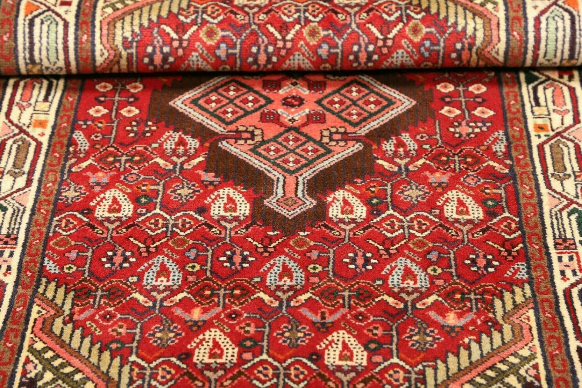 Handgeknüpfter Hamadan Herati Perserteppich, 83 × 129 cm, Wolle