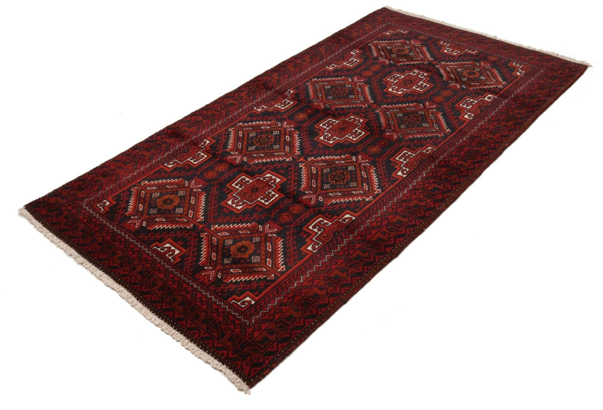 Handgeknüpfter Perserteppich, 113 × 202 cm, Wolle