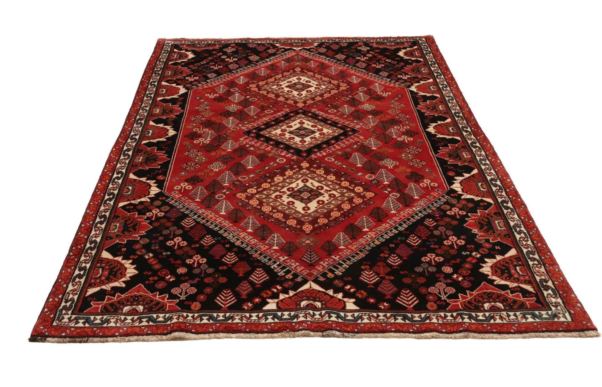 Handgeknüpfter Shiraz Perserteppich, 179 × 270 cm, Wolle