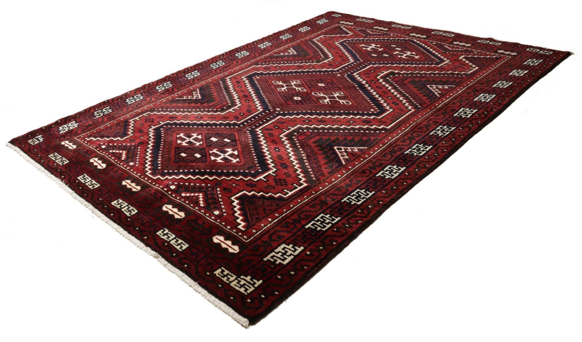 lori-teppich-228-x-320cm-geometrisch-schurwolle-handgeknupft-2 Handgeknüpfter Loribaft Perserteppich, 228 × 320 cm, Wolle