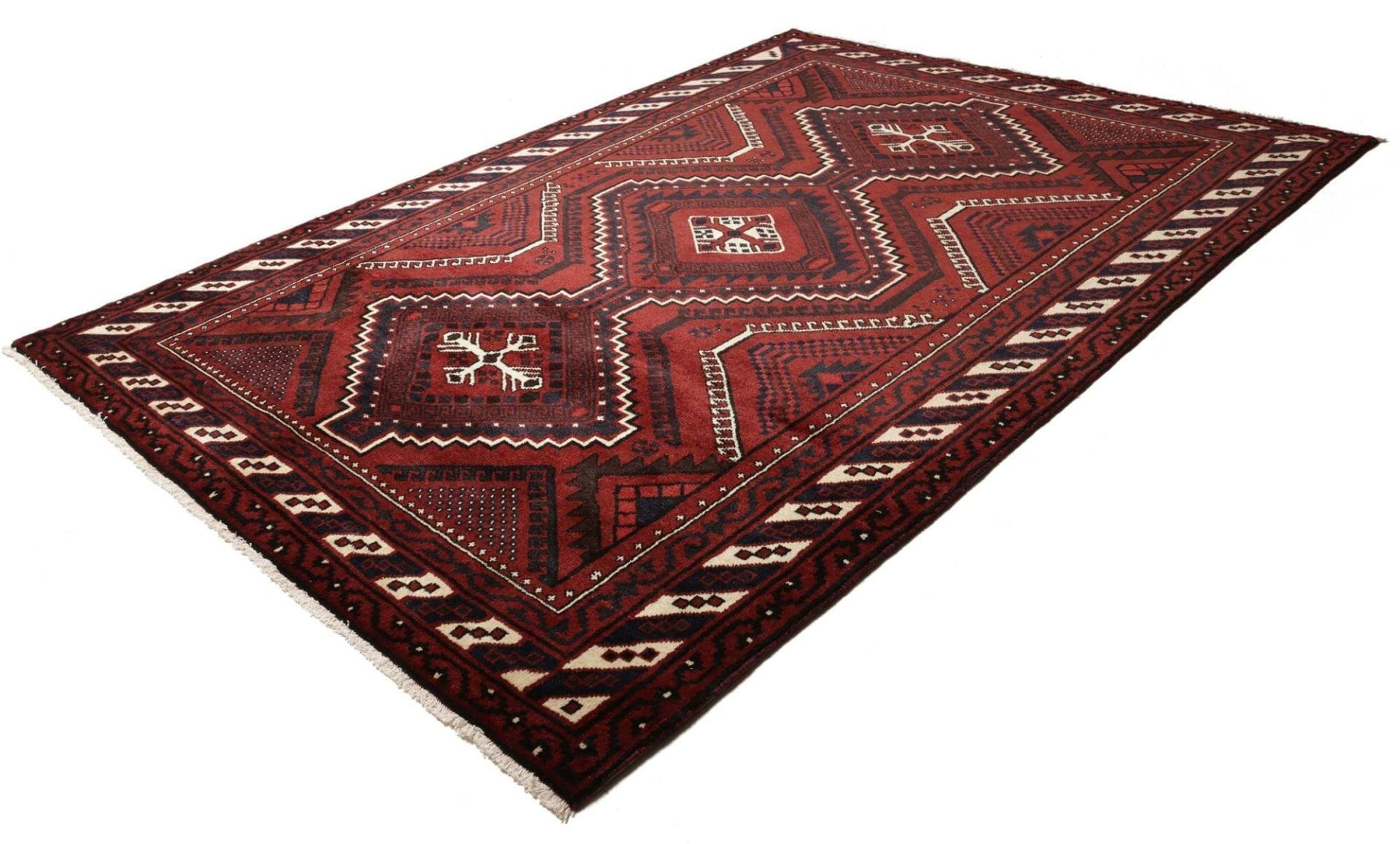 lori-orientteppich-228-x-310-cm-geometrisches-muster-handgeknupft-2 Handgeknüpfter Loribaft Perserteppich 228 × 310 cm