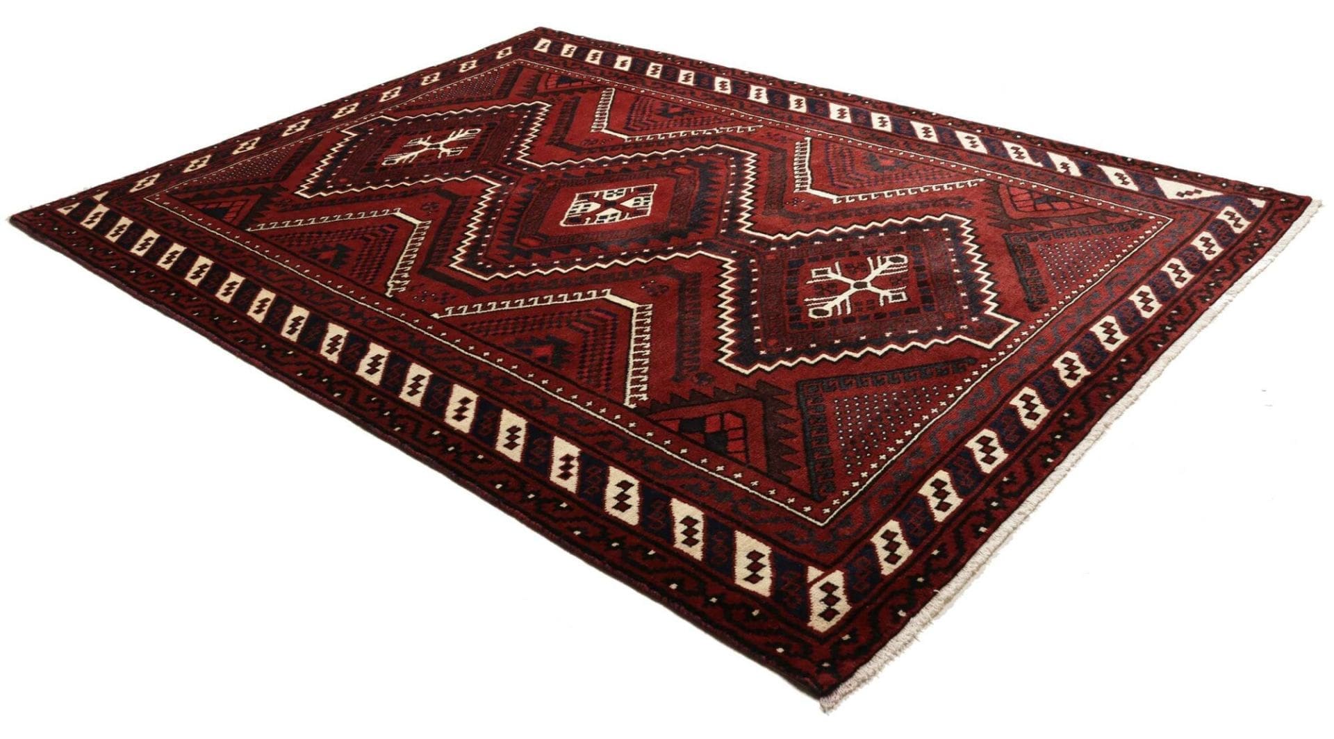 lori-orientteppich-228-x-310-cm-geometrisches-muster-handgeknupft-3 Handgeknüpfter Loribaft Perserteppich 228 × 310 cm