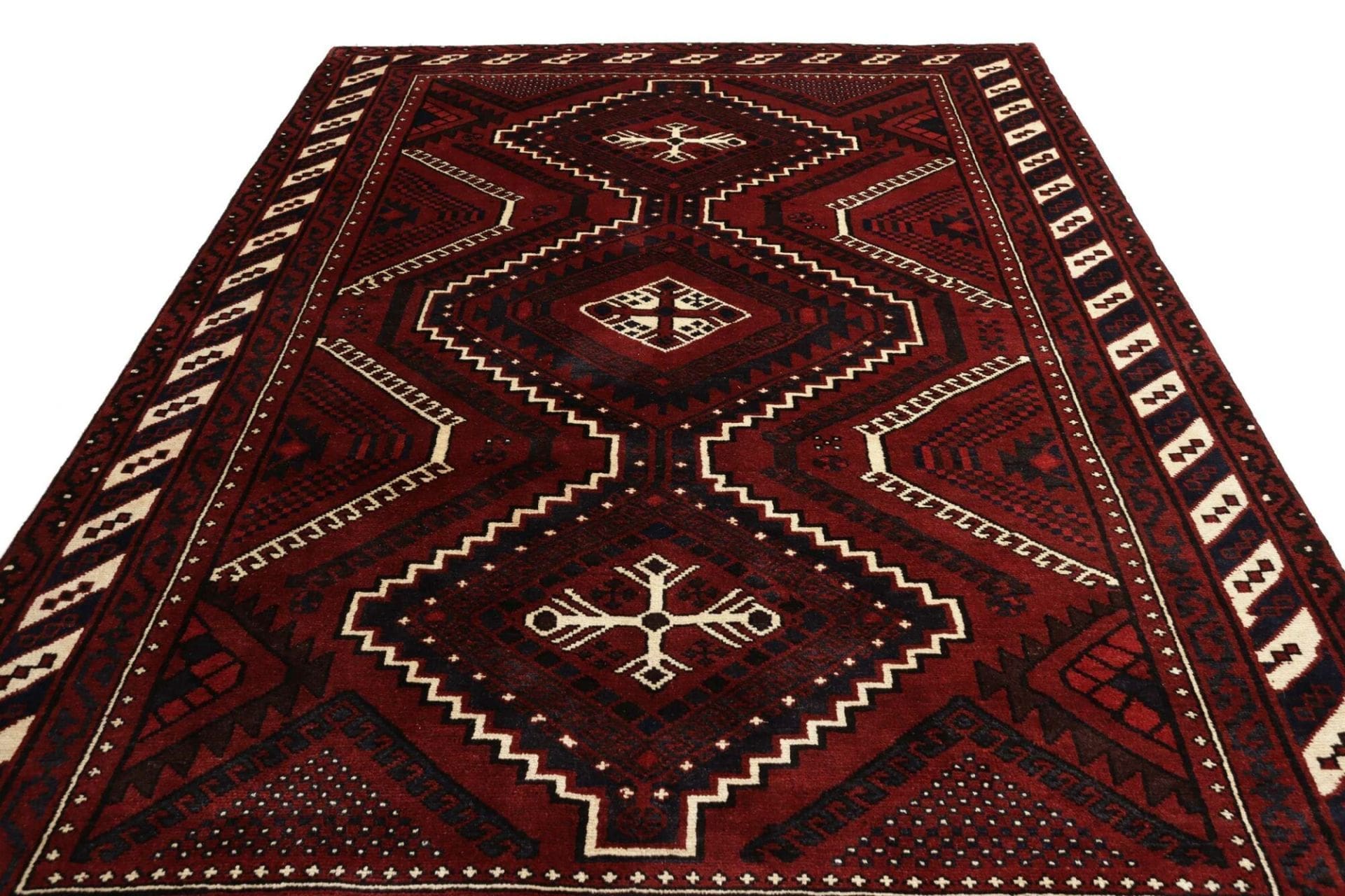 lori-orientteppich-228-x-310-cm-geometrisches-muster-handgeknupft-4 Handgeknüpfter Loribaft Perserteppich 228 × 310 cm