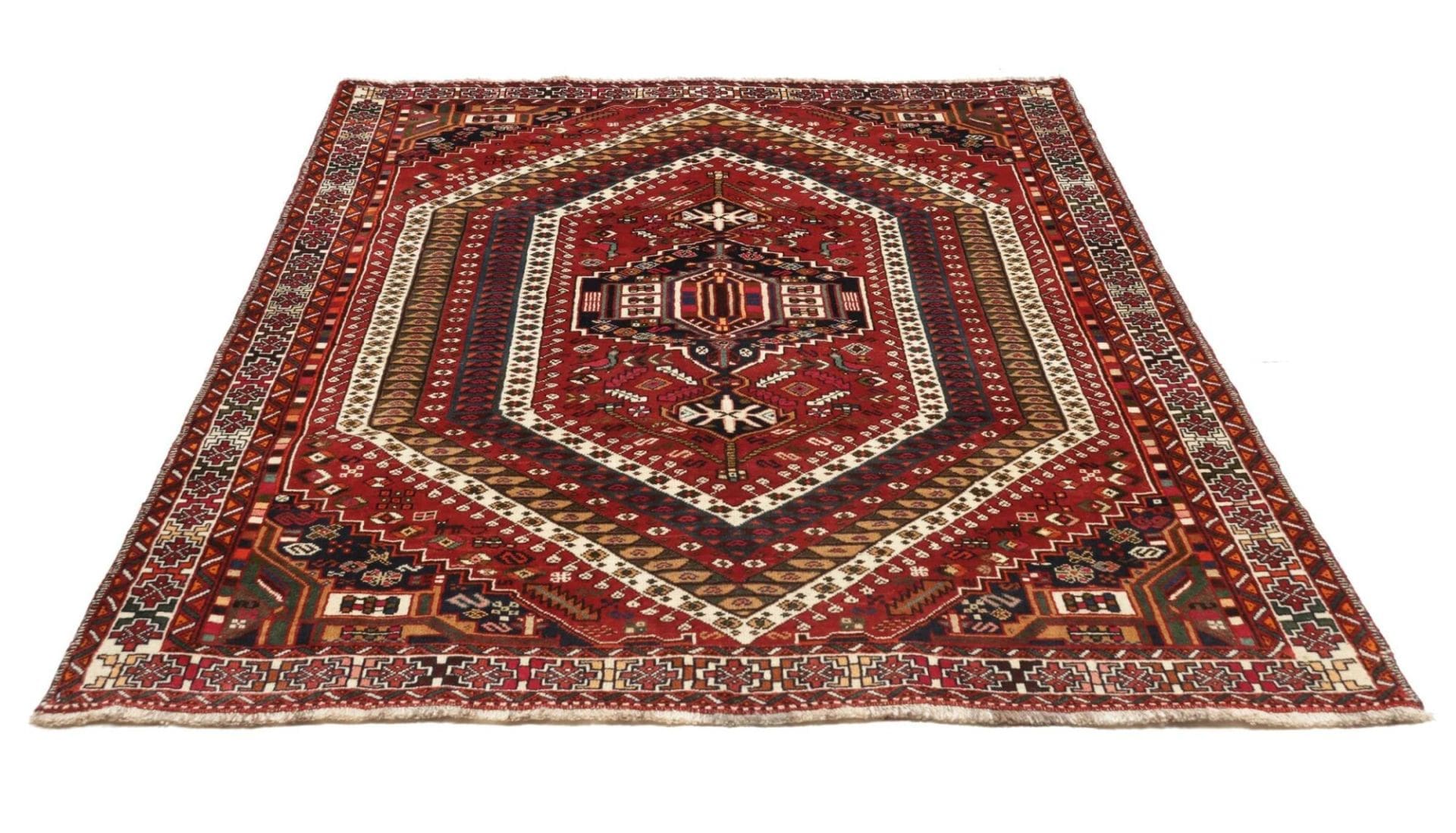 gashghai-orientteppich-178-x-238cm-handgeknupft-wolle-bunt-3 Handgeknüpfter Qashqai Perserteppich, 178 × 238 cm, Wolle