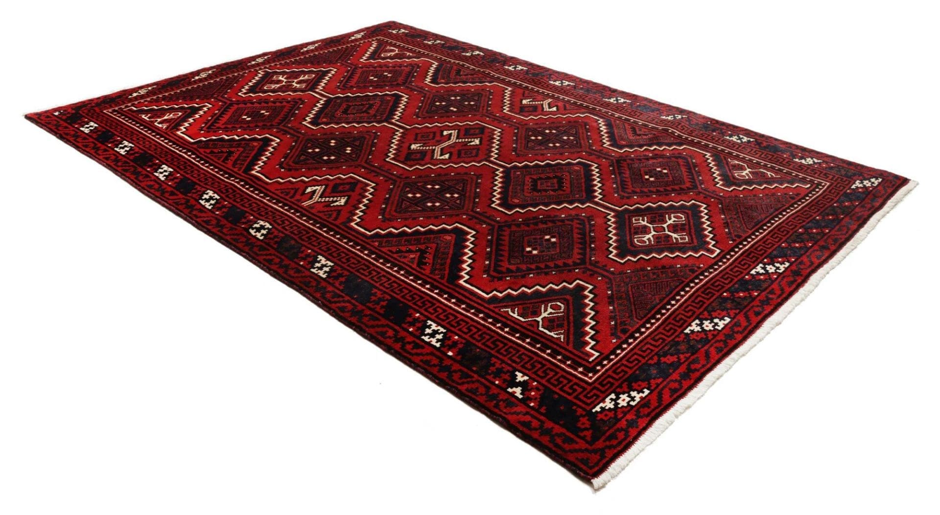 lori-orientteppich-228-x-315-cm-mit-geometrischen-mustern-handgeknupft-2 Loribaft Perserteppich aus Iran, 228 × 315 cm