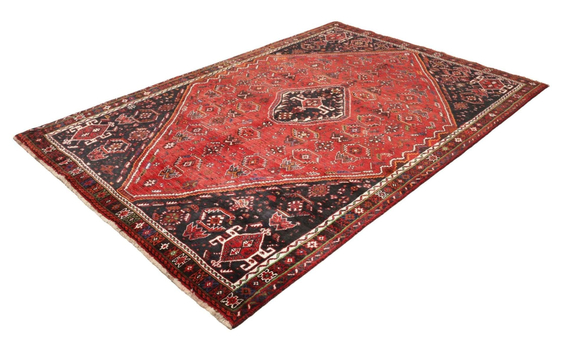 Handgeknüpfter Shiraz Perserteppich, 183 × 268 cm, Wolle