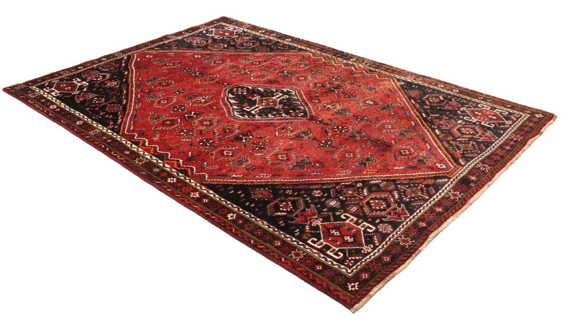 Handgeknüpfter Shiraz Perserteppich, 183 × 268 cm, Wolle