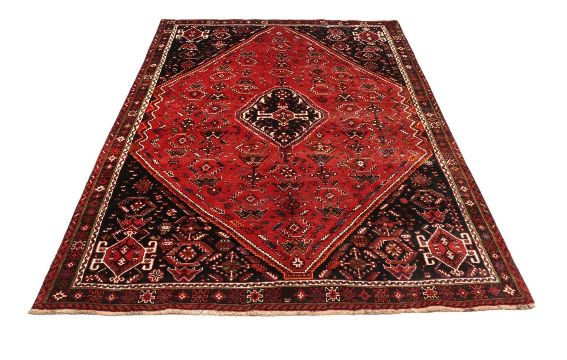 Handgeknüpfter Shiraz Perserteppich, 183 × 268 cm, Wolle