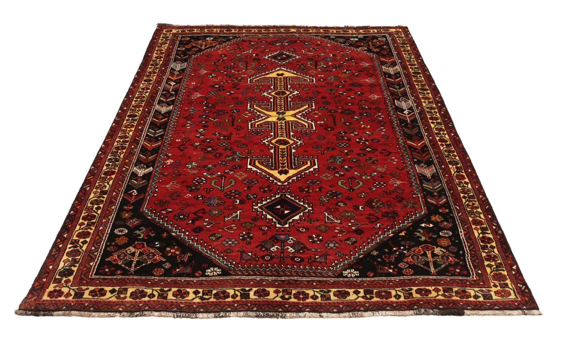 orientteppich-shiraz-180-x-250cm-handgeknupft-wolle-auf-wolle-3 Shiraz Perserteppich aus Iran, 180 × 250 cm
