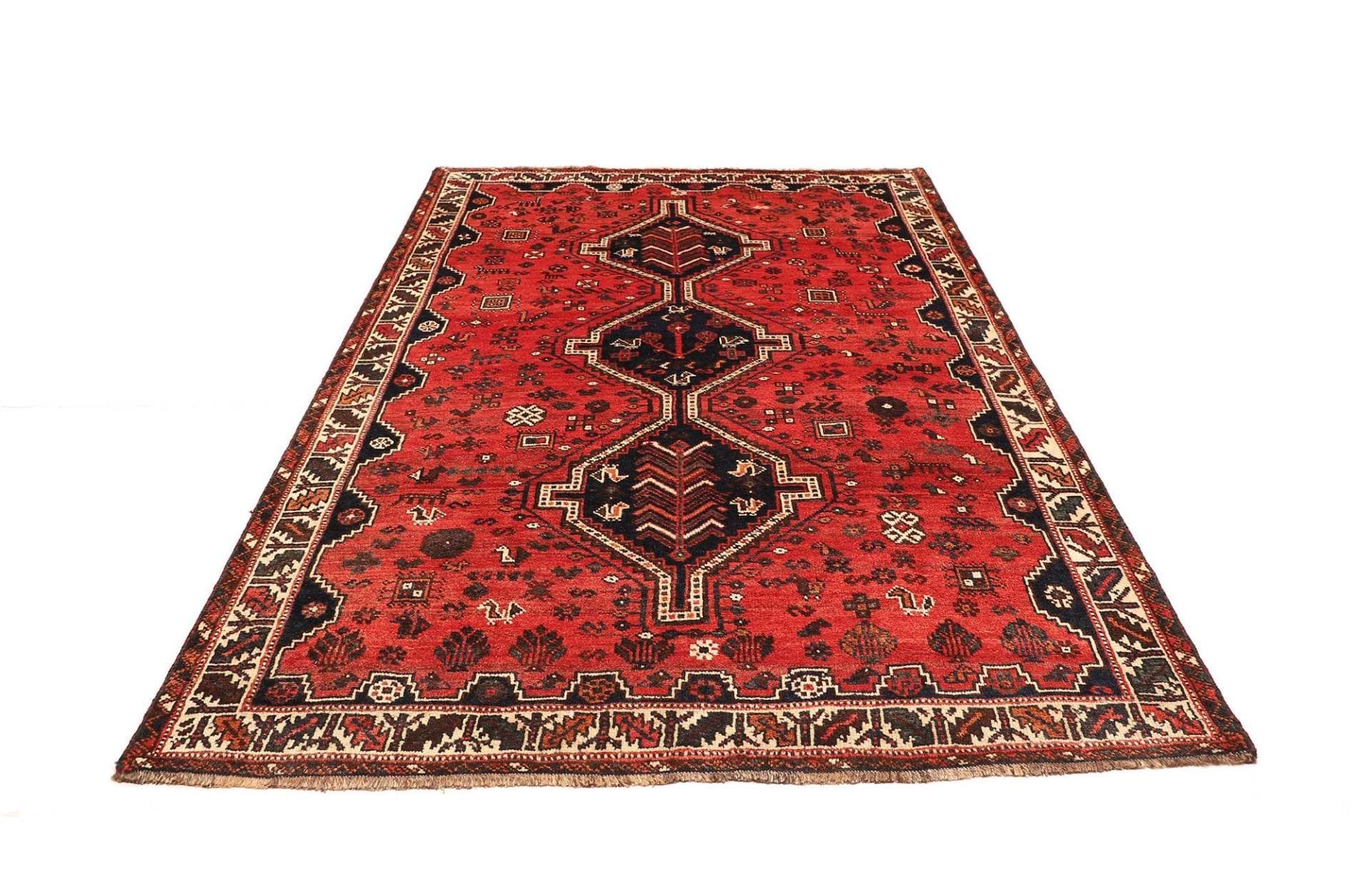 Handgeknüpfter Shiraz Perserteppich, 180 × 245 cm, Wolle