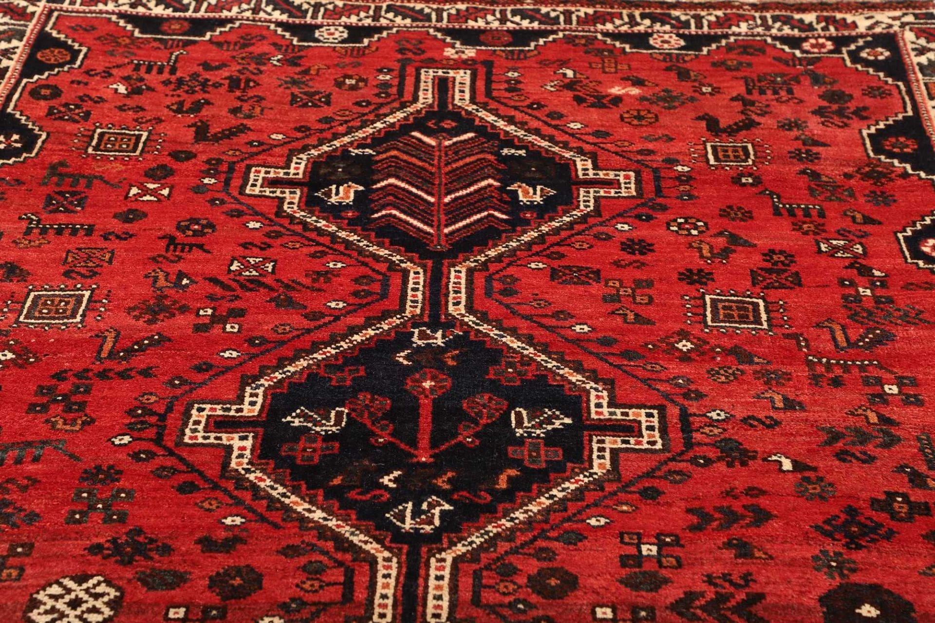 Handgeknüpfter Shiraz Perserteppich, 180 × 245 cm, Wolle
