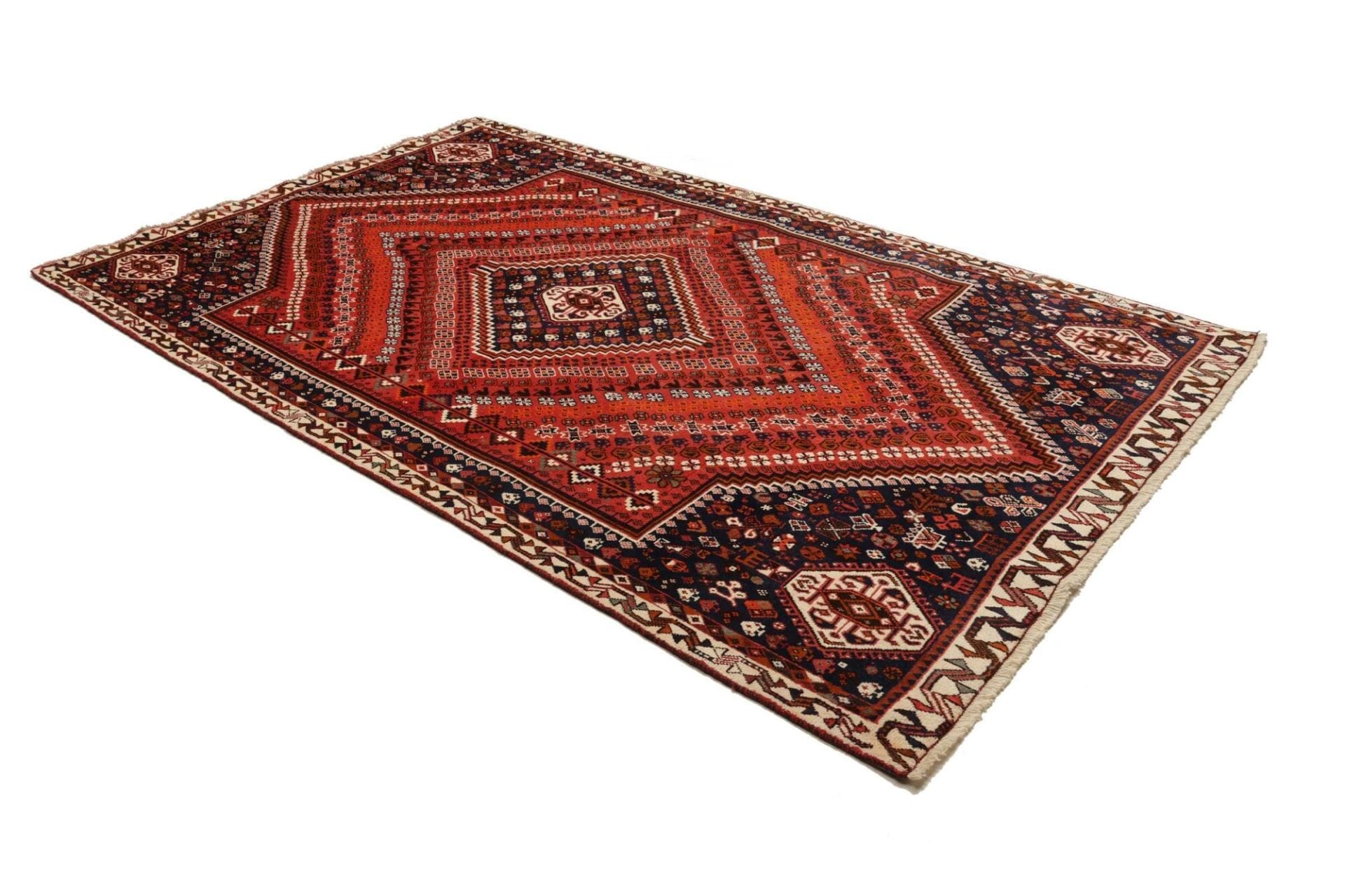 shiraz-teppich-175-x-285-cm-wolle-handgeknupft-geometrisches-muster-2 Shiraz Perserteppich aus Iran, 175 × 285 cm