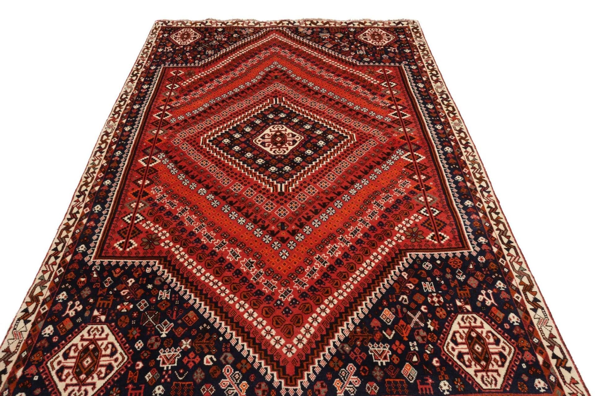 shiraz-teppich-175-x-285-cm-wolle-handgeknupft-geometrisches-muster-3 Shiraz Perserteppich aus Iran, 175 × 285 cm