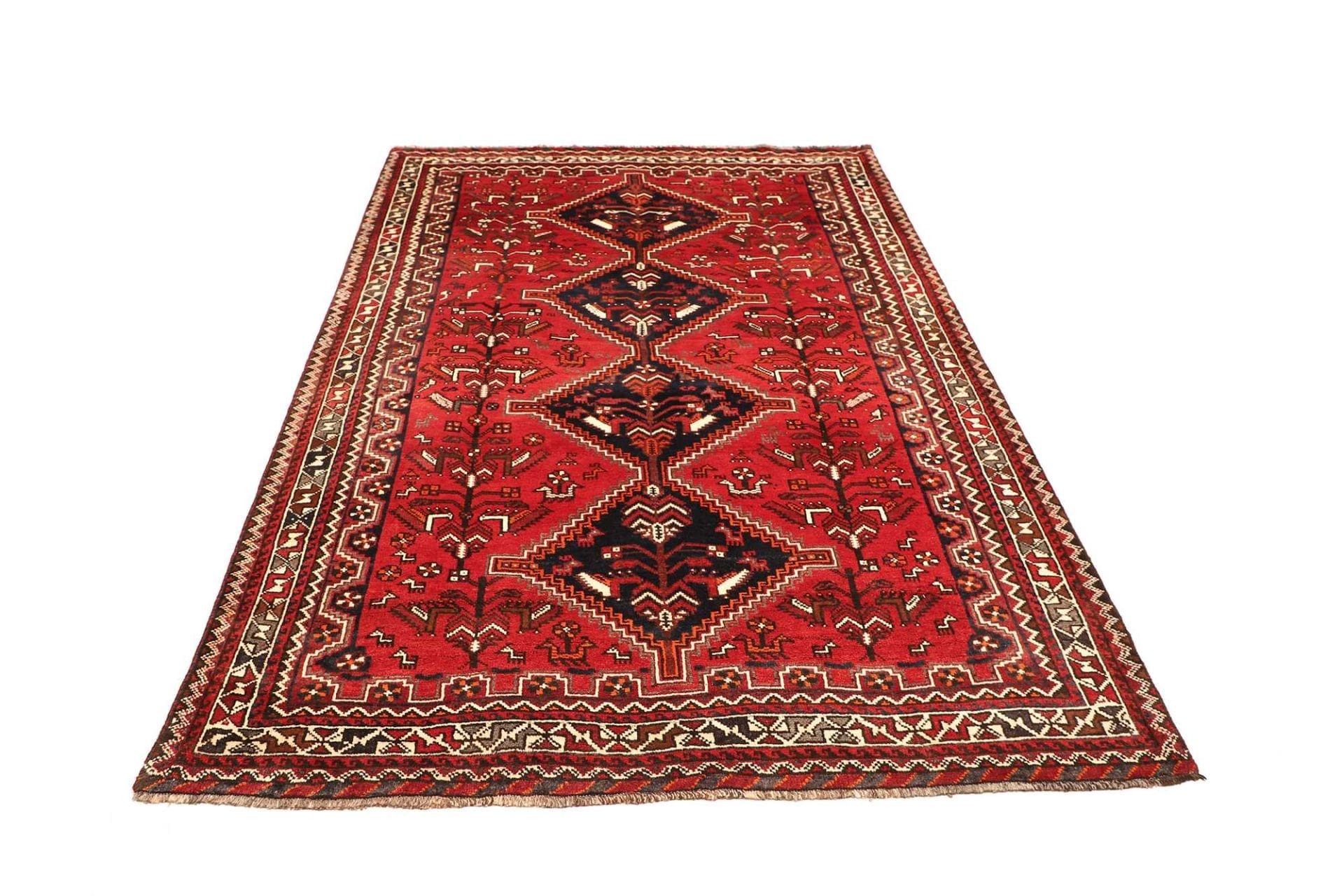 Handgeknüpfter Shiraz Perserteppich, 183 × 260 cm, Wolle