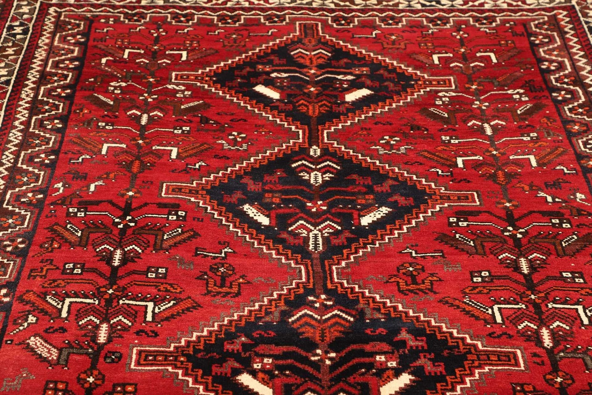 Handgeknüpfter Shiraz Perserteppich, 183 × 260 cm, Wolle