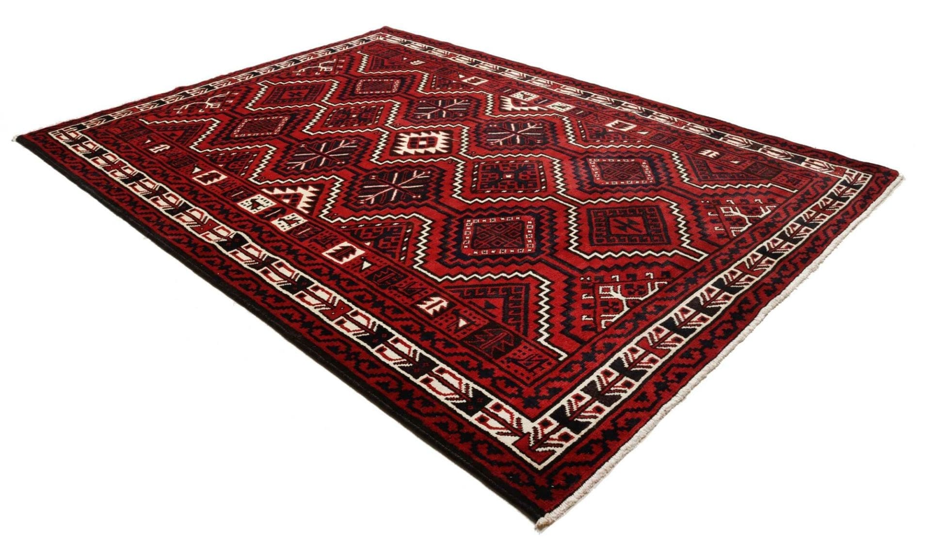 lori-orientteppich-229-x-306cm-geometrisches-muster-handgeknupft-2 Loribaft Perserteppich 229 × 306 cm aus Wolle, handgeknüpft