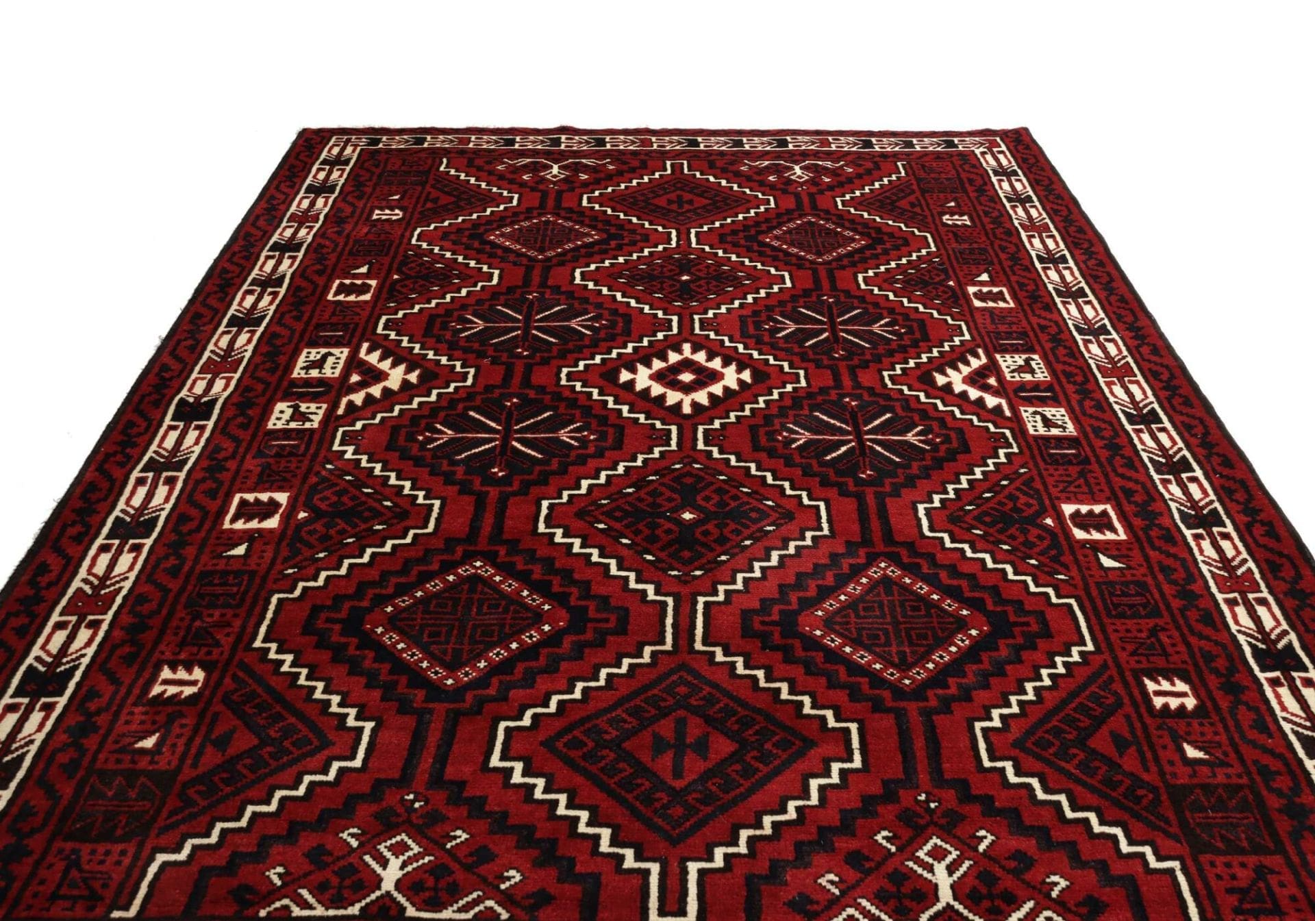 lori-orientteppich-229-x-306cm-geometrisches-muster-handgeknupft-3 Loribaft Perserteppich 229 × 306 cm aus Wolle, handgeknüpft