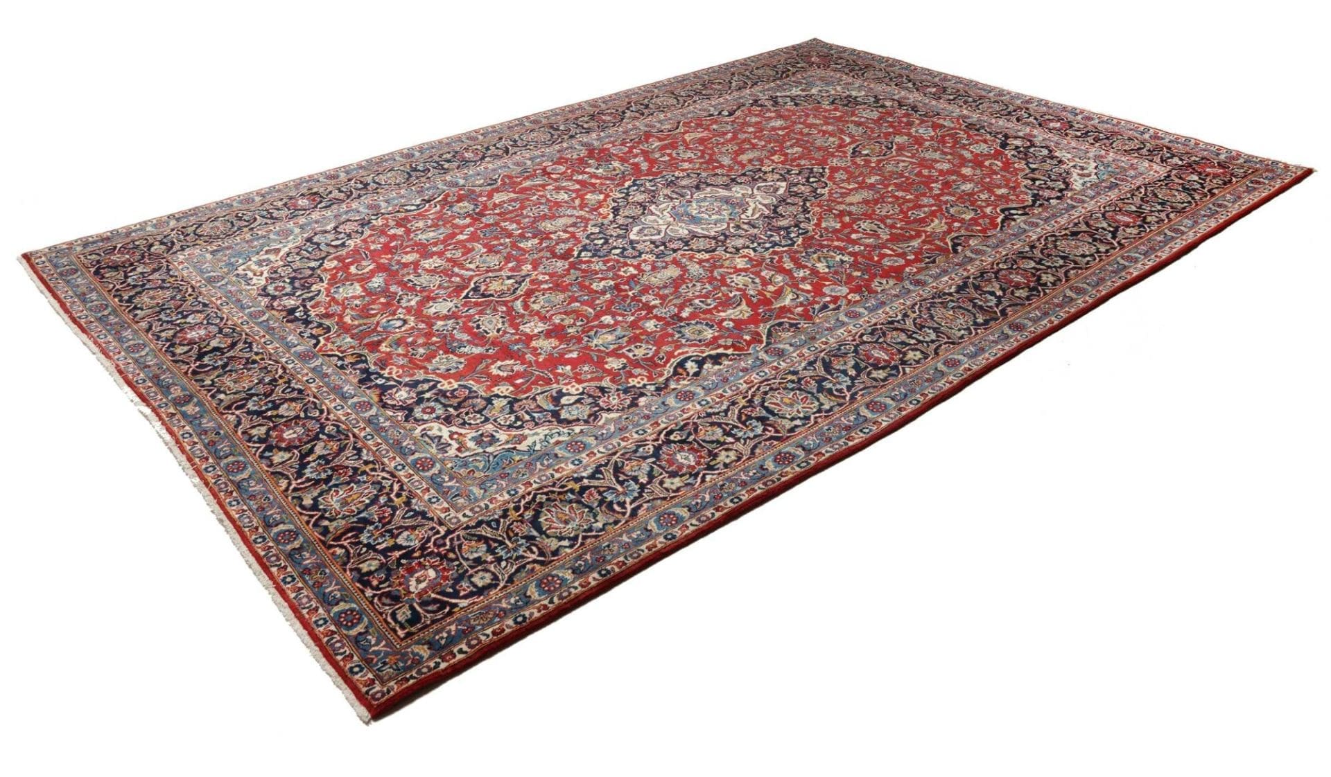 Handgeknüpfter Kashan Perserteppich, 258 × 380 cm, Wolle